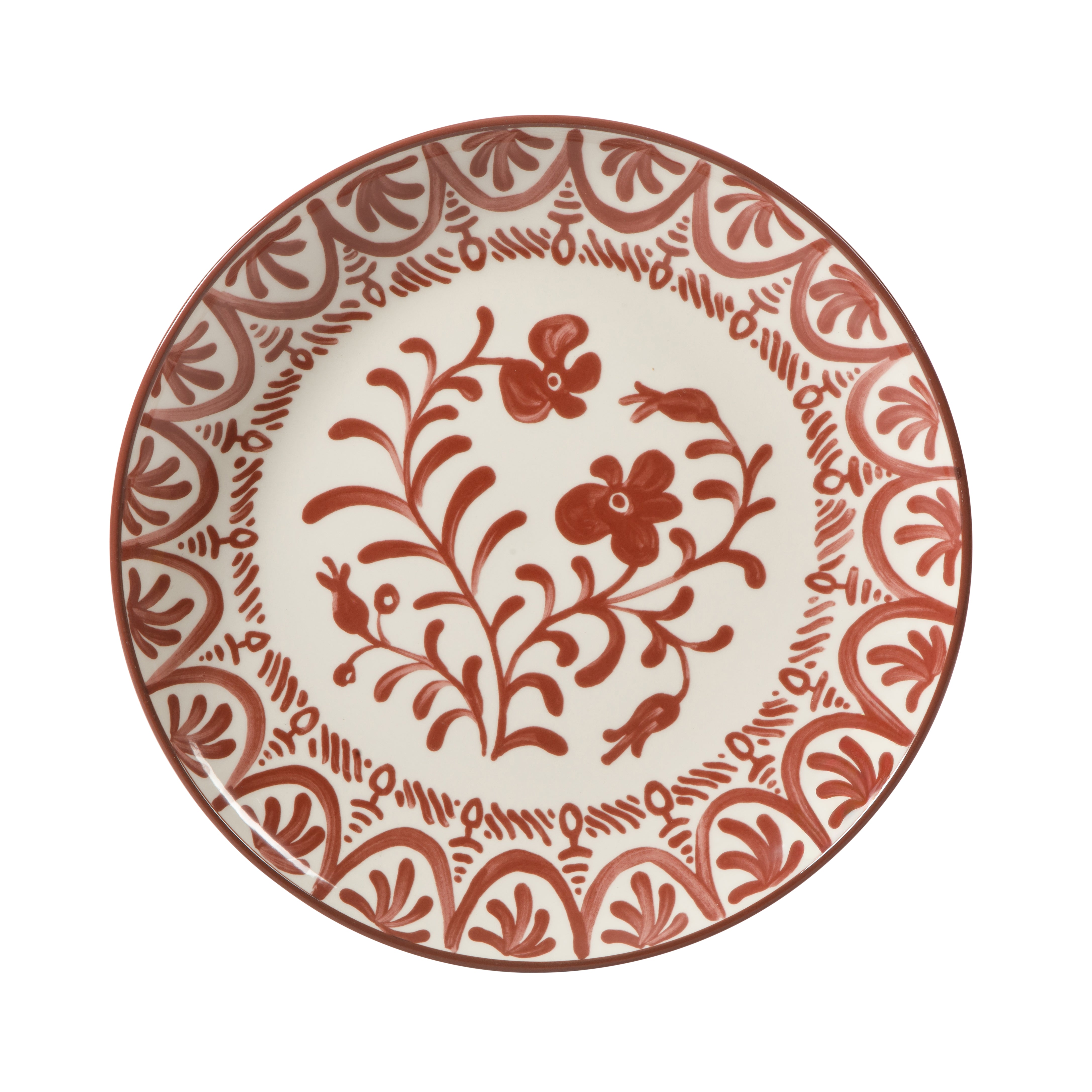 Bloomhouse - 2-Time Oprah’s Favorite Things - Valencia Flor 16 Piece Dinnerware Set, Artisanal Decorated Stoneware Plates & Bowls, Service for 4, Microwave & Dishwasher Safe, Iris Blue