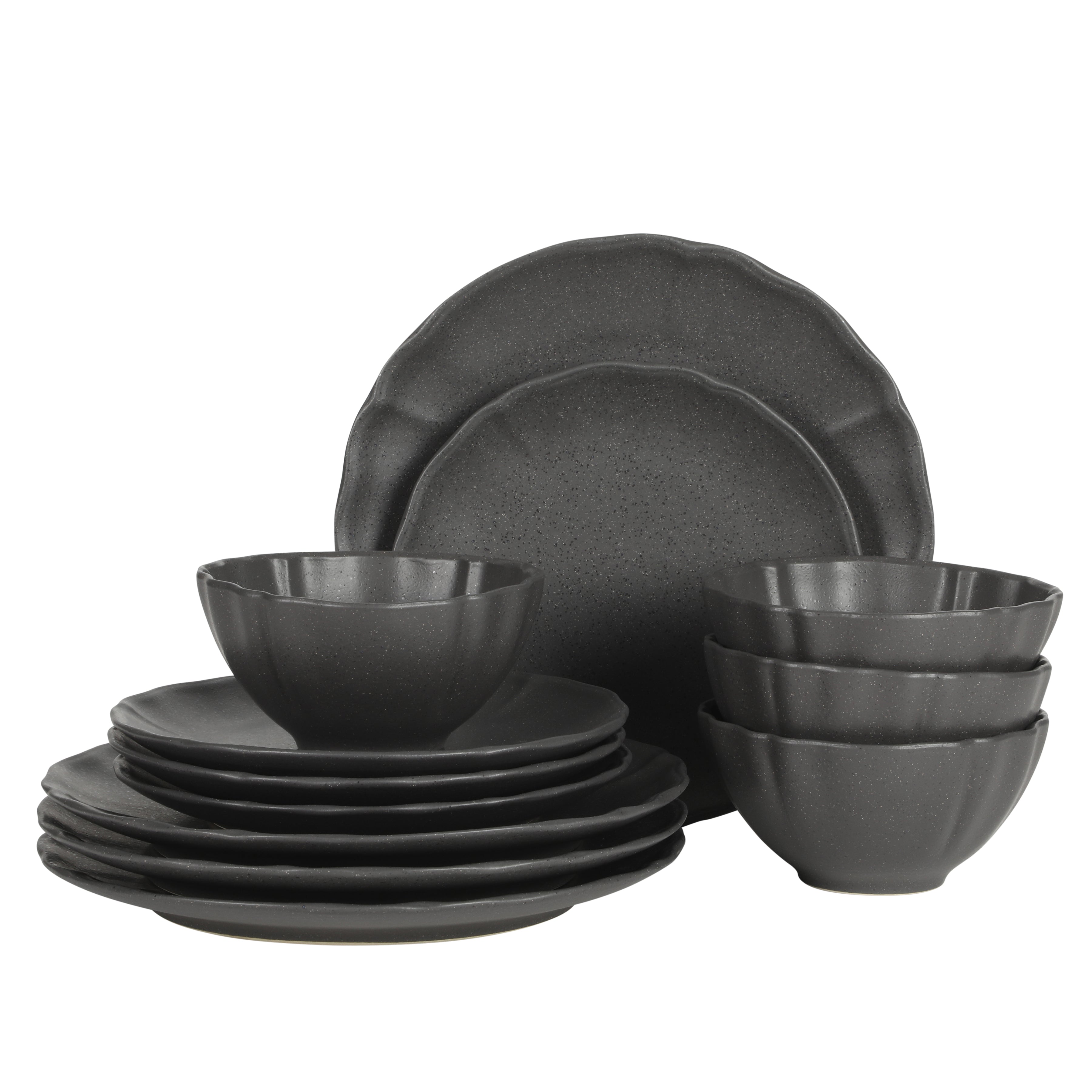 Gibson Elite Vista Rossio - Made In Portugal - 12 Piece Dinnerware Set for 4,  Ceramic Plates and Bowls Sets, Stoneware Dinner Plates and Bowls