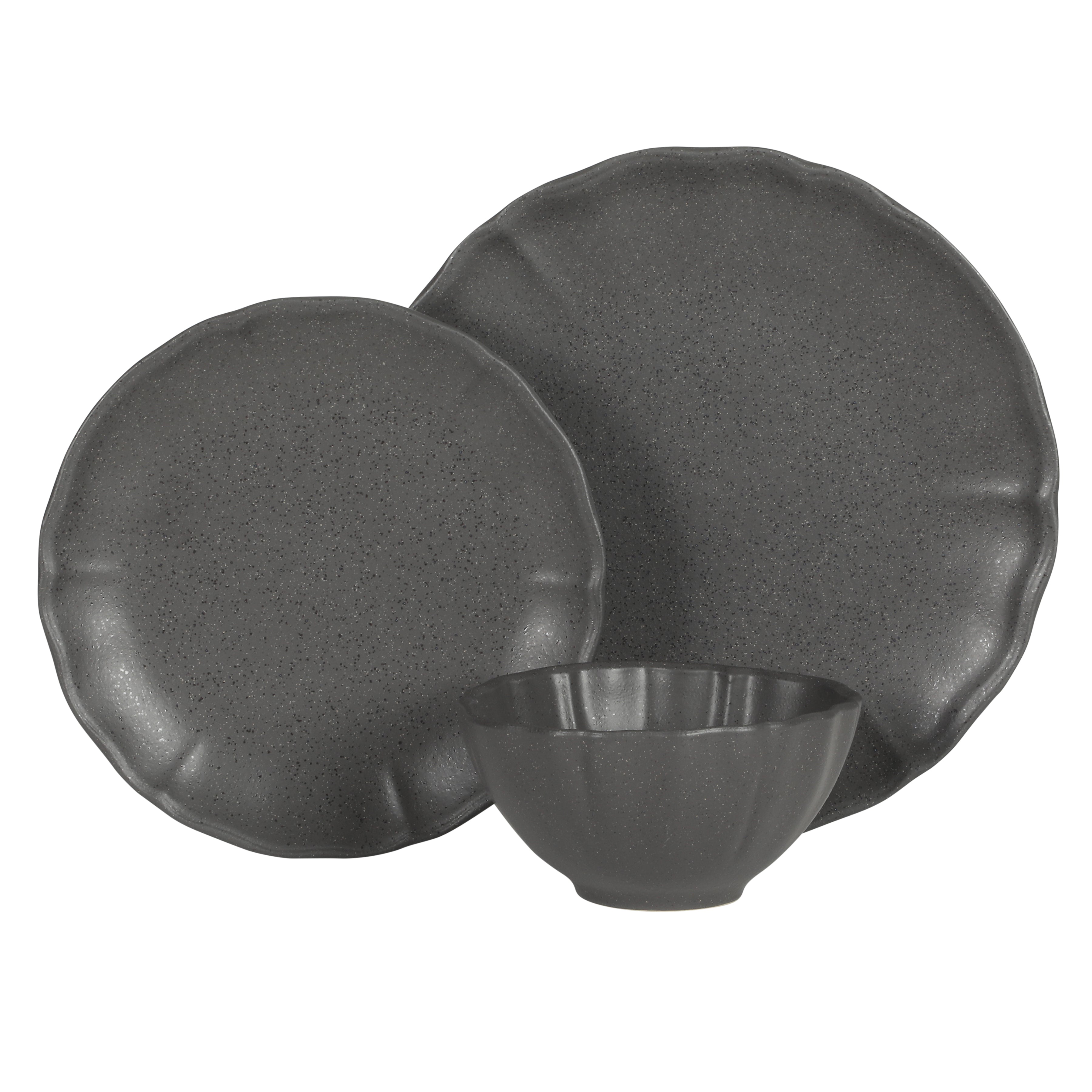 Gibson Elite Vista Rossio - Made In Portugal - 12 Piece Dinnerware Set for 4,  Ceramic Plates and Bowls Sets, Stoneware Dinner Plates and Bowls