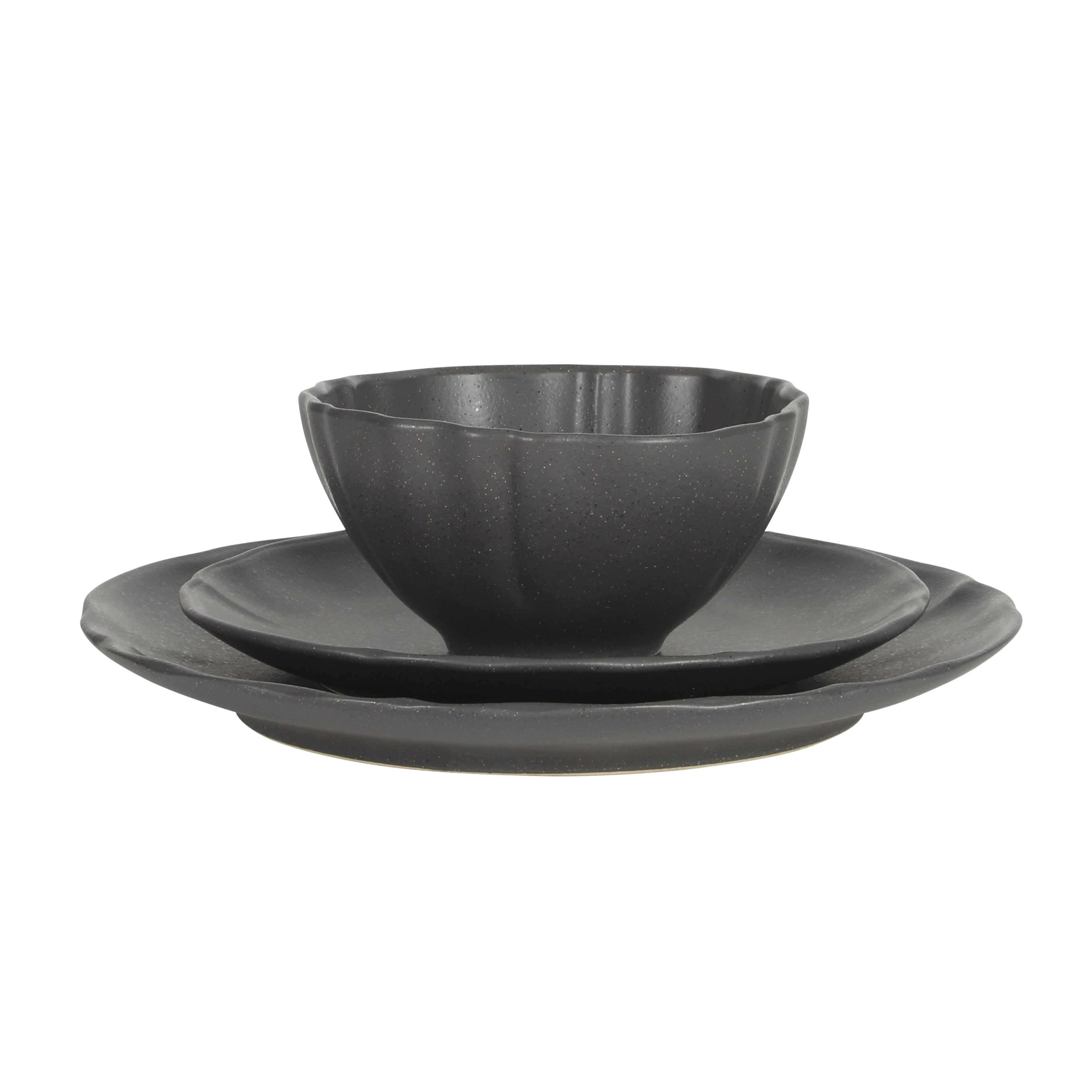 Gibson Elite Vista Rossio - Made In Portugal - 12 Piece Dinnerware Set for 4,  Ceramic Plates and Bowls Sets, Stoneware Dinner Plates and Bowls