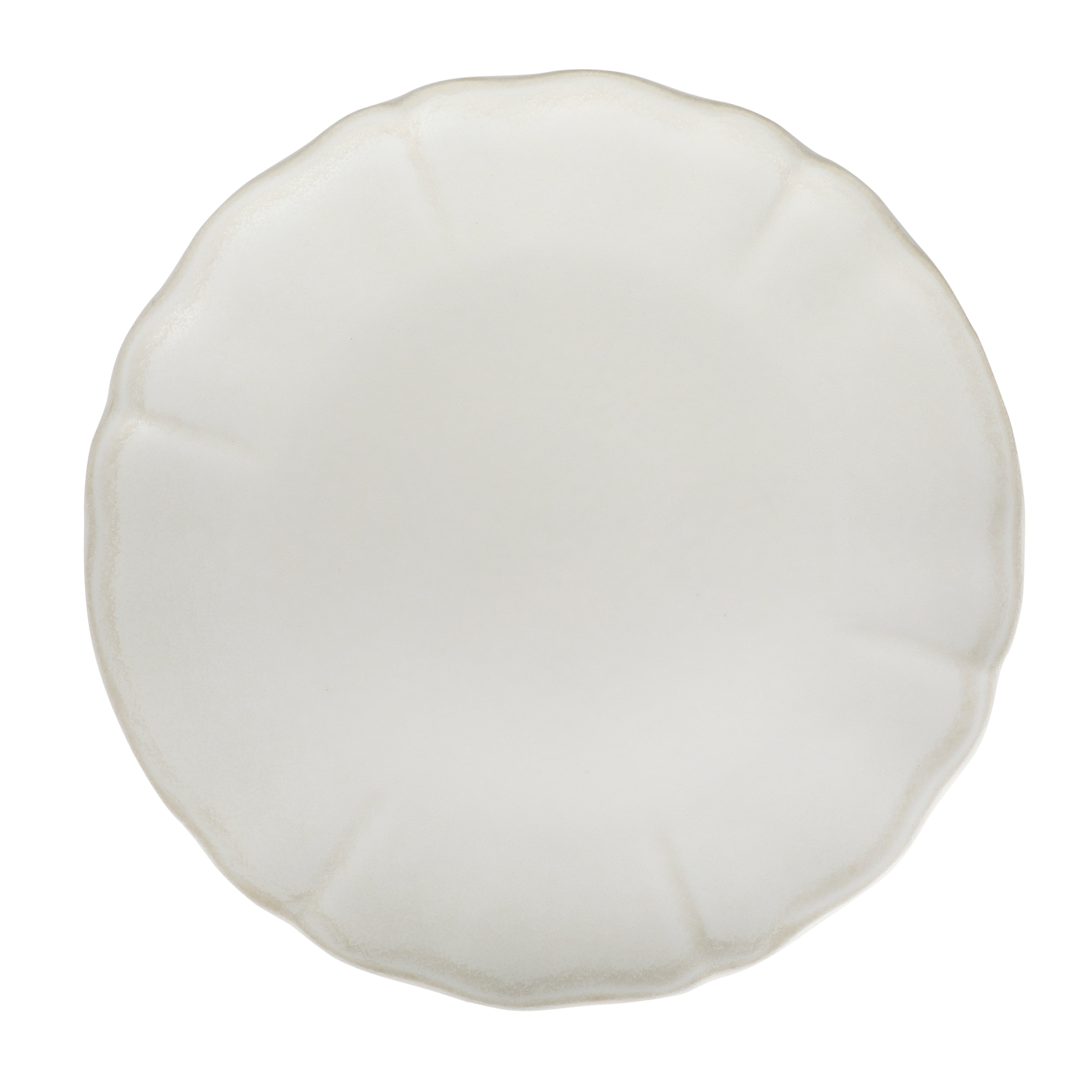 Gibson Elite Vista Rossio - Made in Portugal - 10.6 Inch White Ceramic Cake Stand, Pedestal Dessert Stand with Scalloped Rim, Cupcake Stand