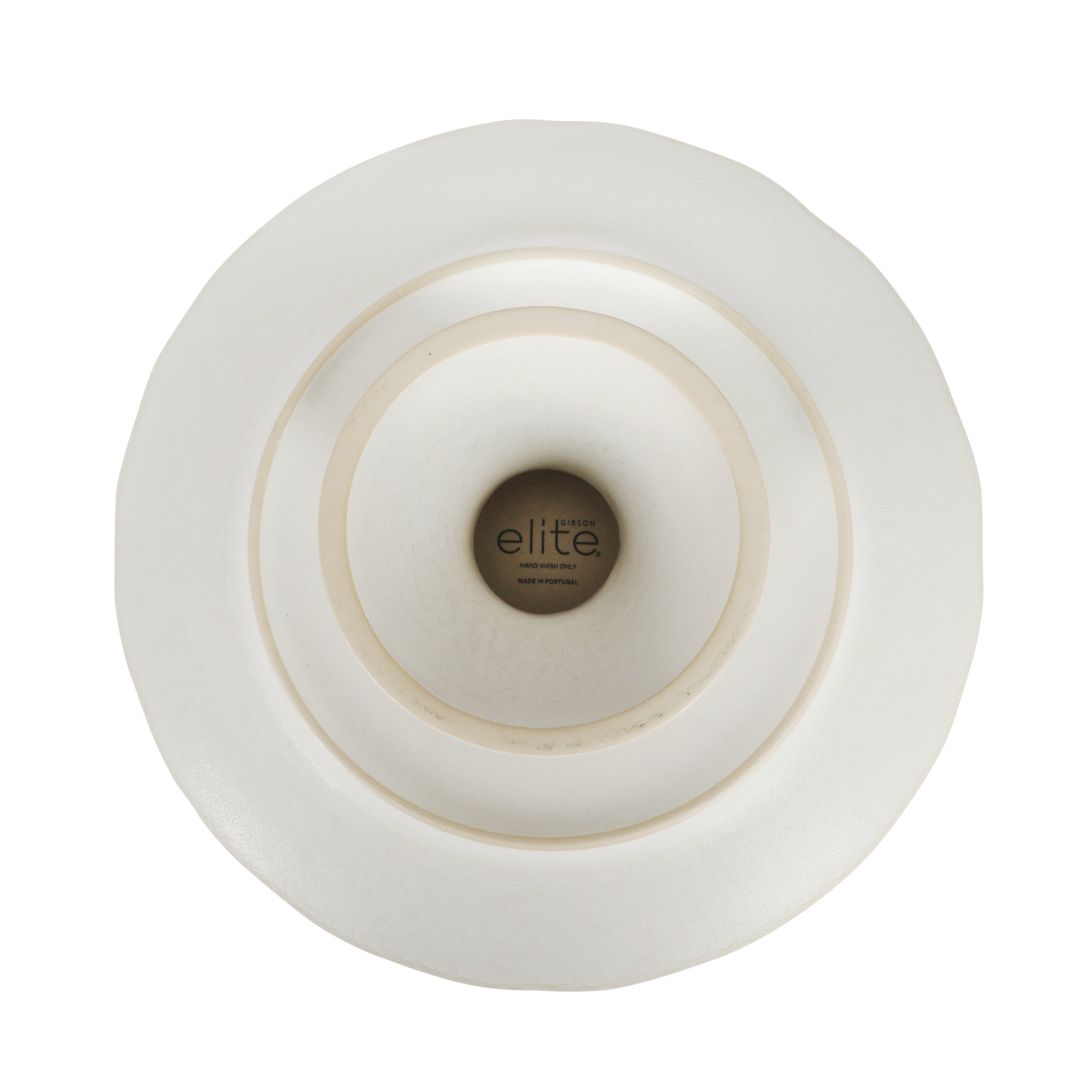 Gibson Elite Vista Rossio - Made in Portugal - 10.6 Inch White Ceramic Cake Stand, Pedestal Dessert Stand with Scalloped Rim, Cupcake Stand