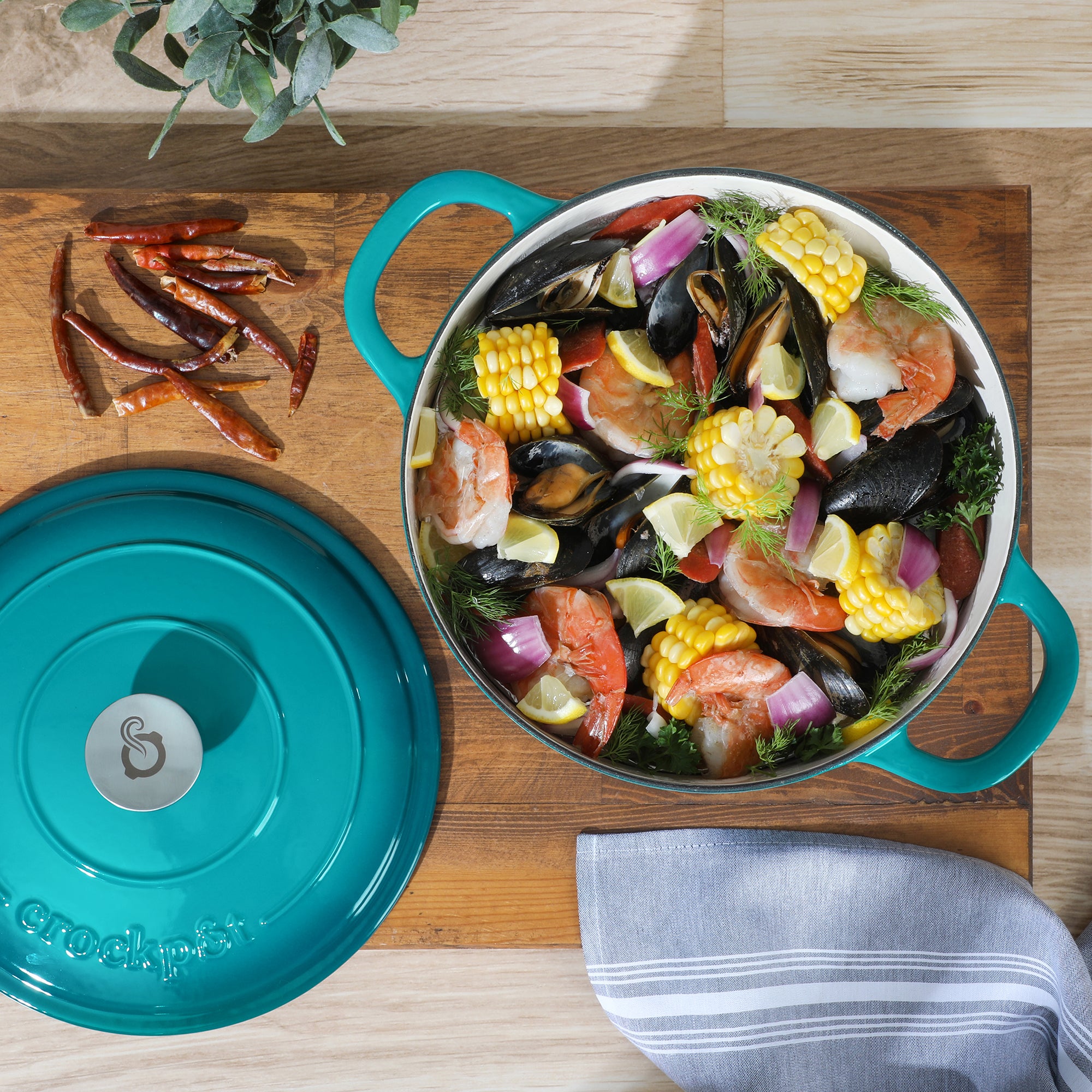 Crock-Pot 7-Quart Cast Iron Dutch Oven, 12 Colors