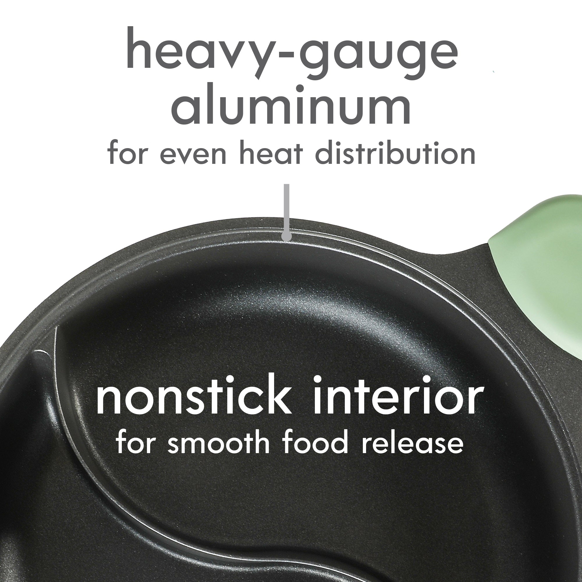 Kenmore Theodore 6.5-Quart Cast Aluminum Everyday Pan Hot Pot w/ Dividers, Nonstick Interior and Lid