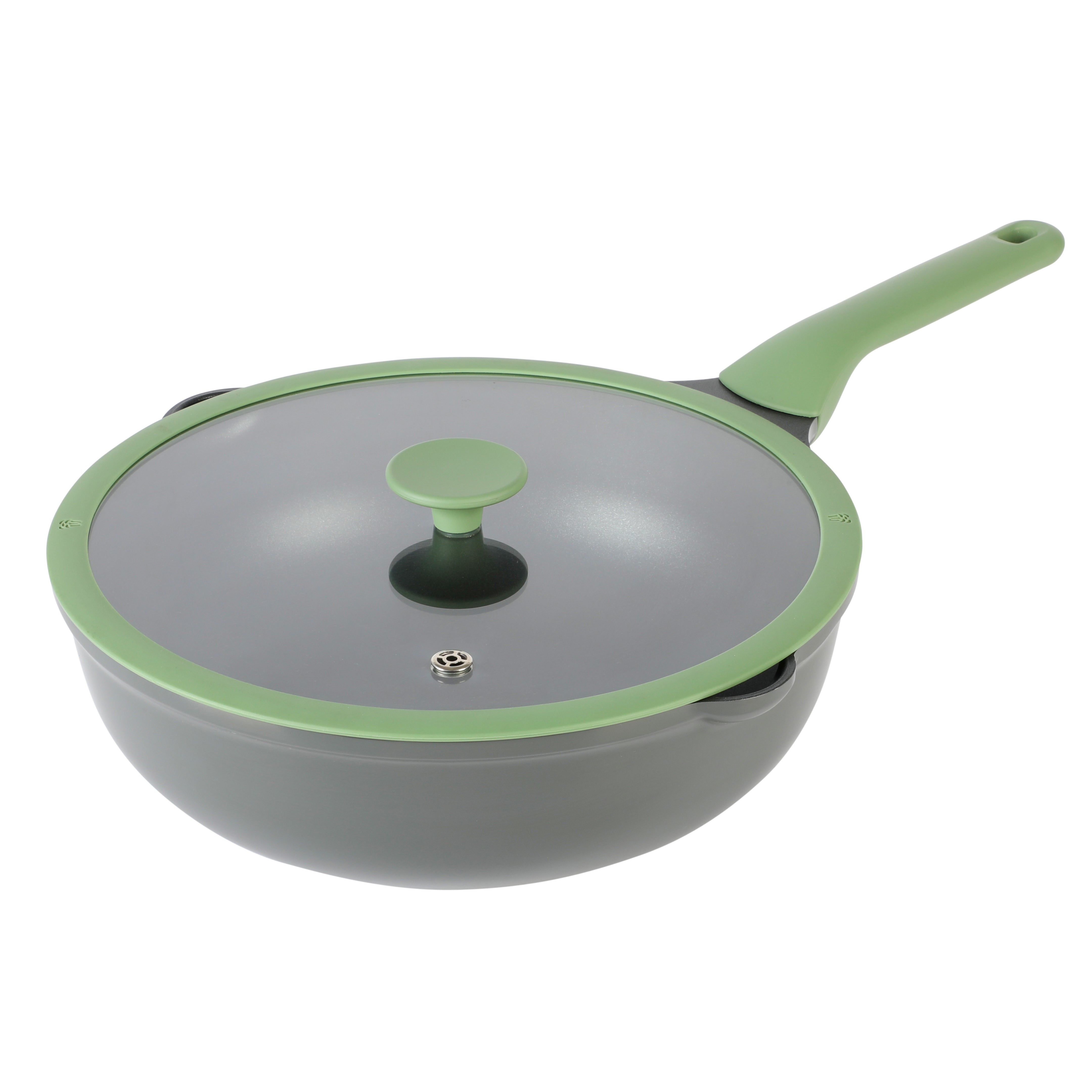 Kenmore Theodore 13" Cast Aluminum Saute Pan w/ Lid Nonstick Interior and Induction Base