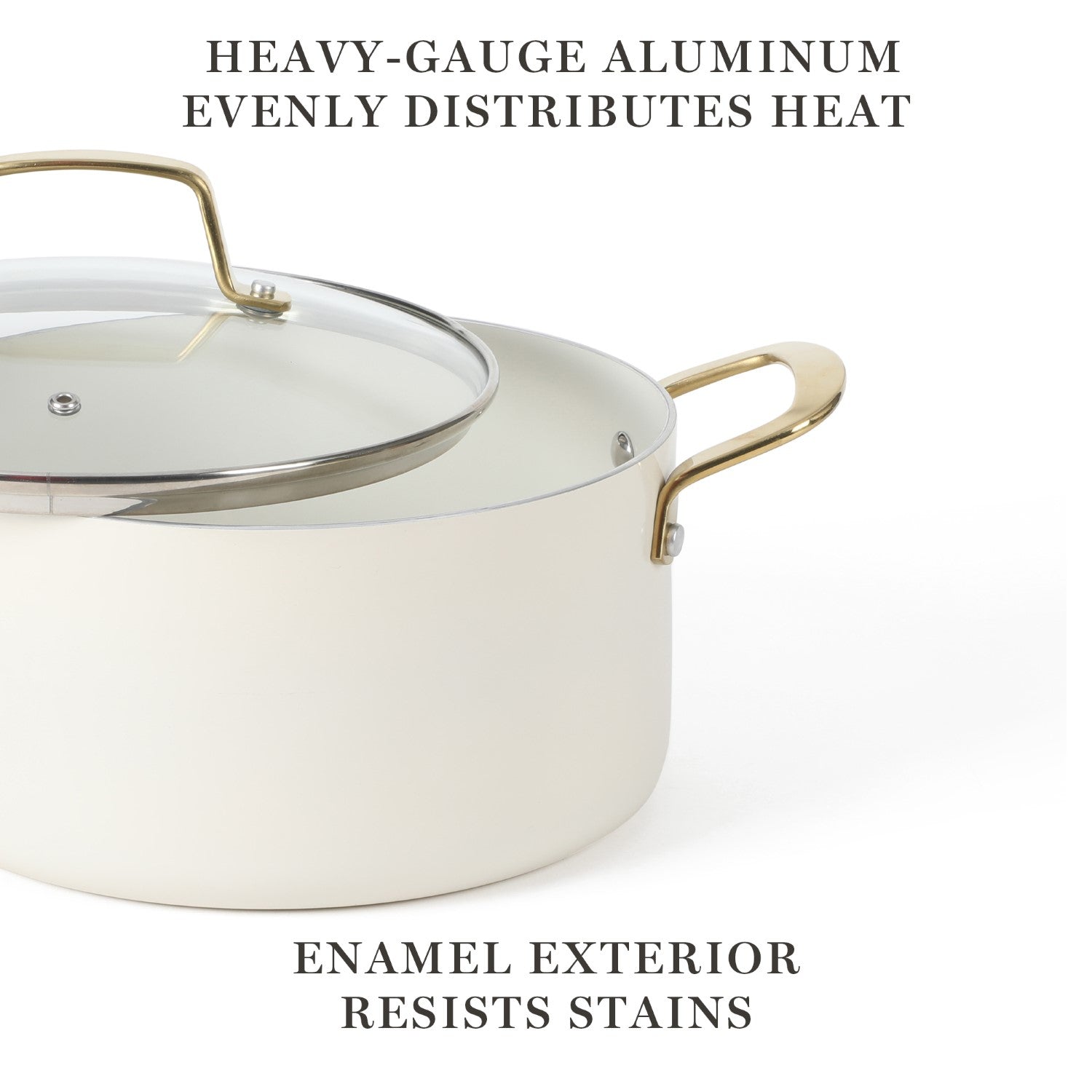 Martha Stewart Lockton 10-Piece Heavy Gauge Aluminum Cookware Set w/ Ceramic Non-Stick Interior