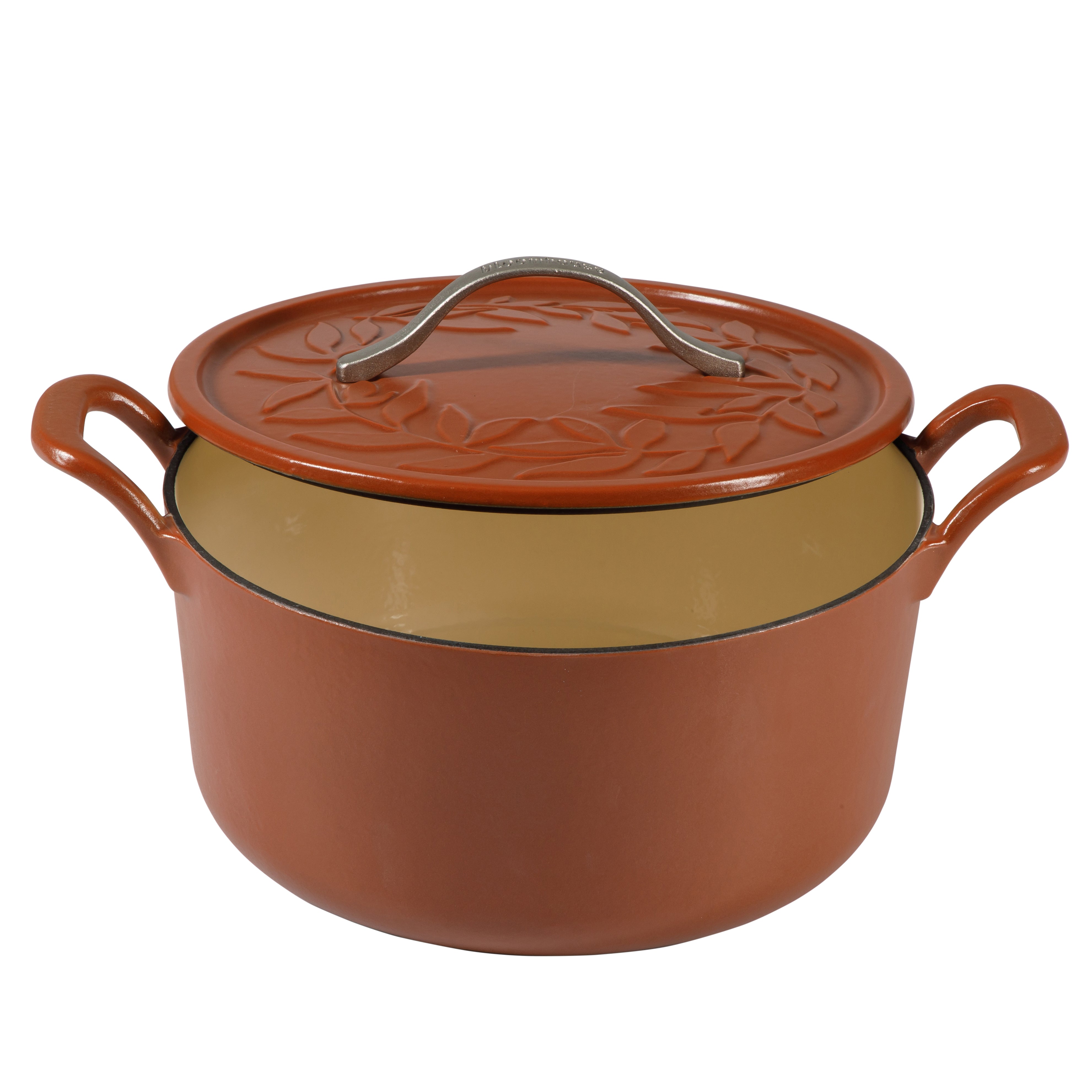 Bloomhouse 7-Quart Cast Iron Dutch Oven, Enamel Olive Wood