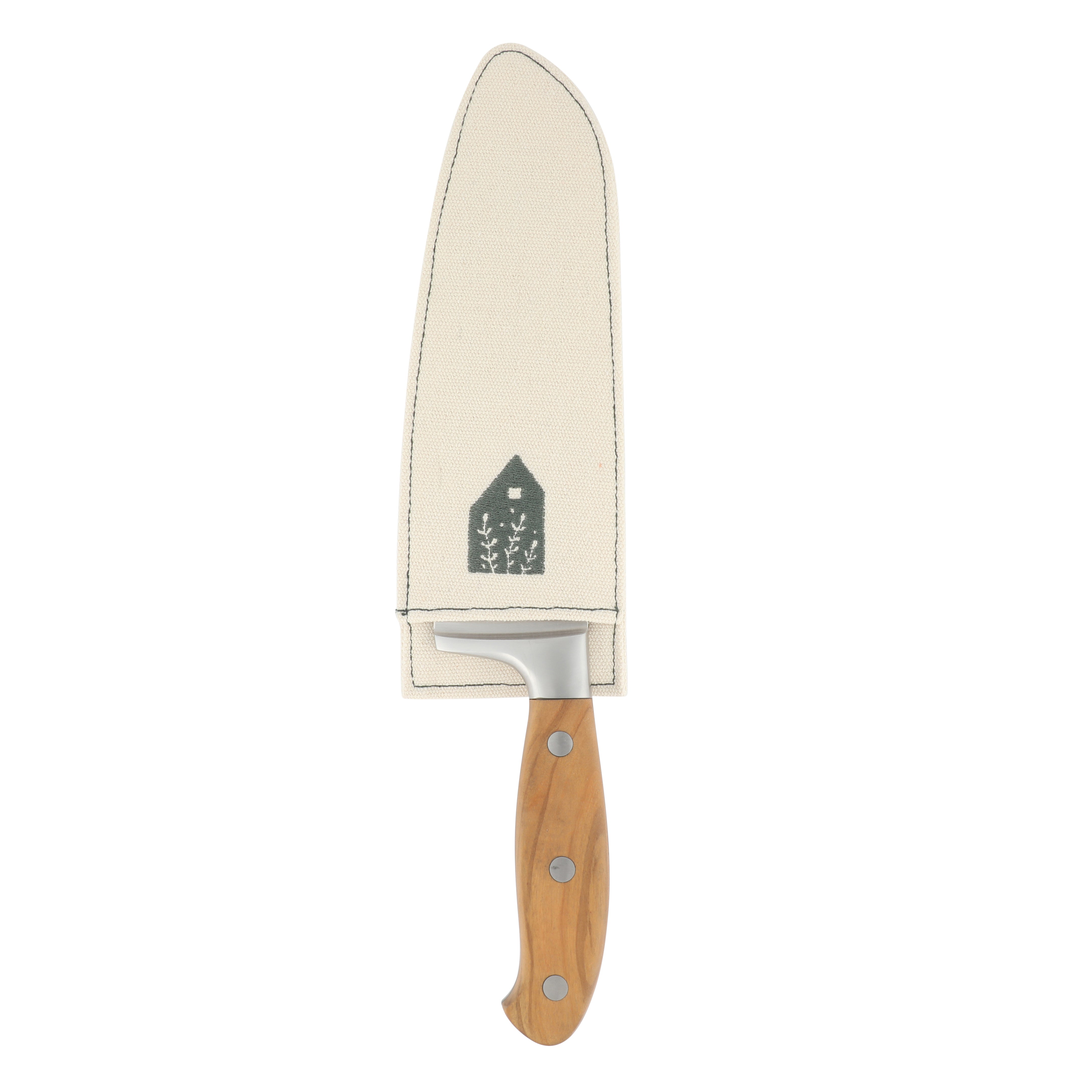 和胡弓 71cm Bloomhouse 7 Inch German Steel Santoku Knife w/ Olive Wood