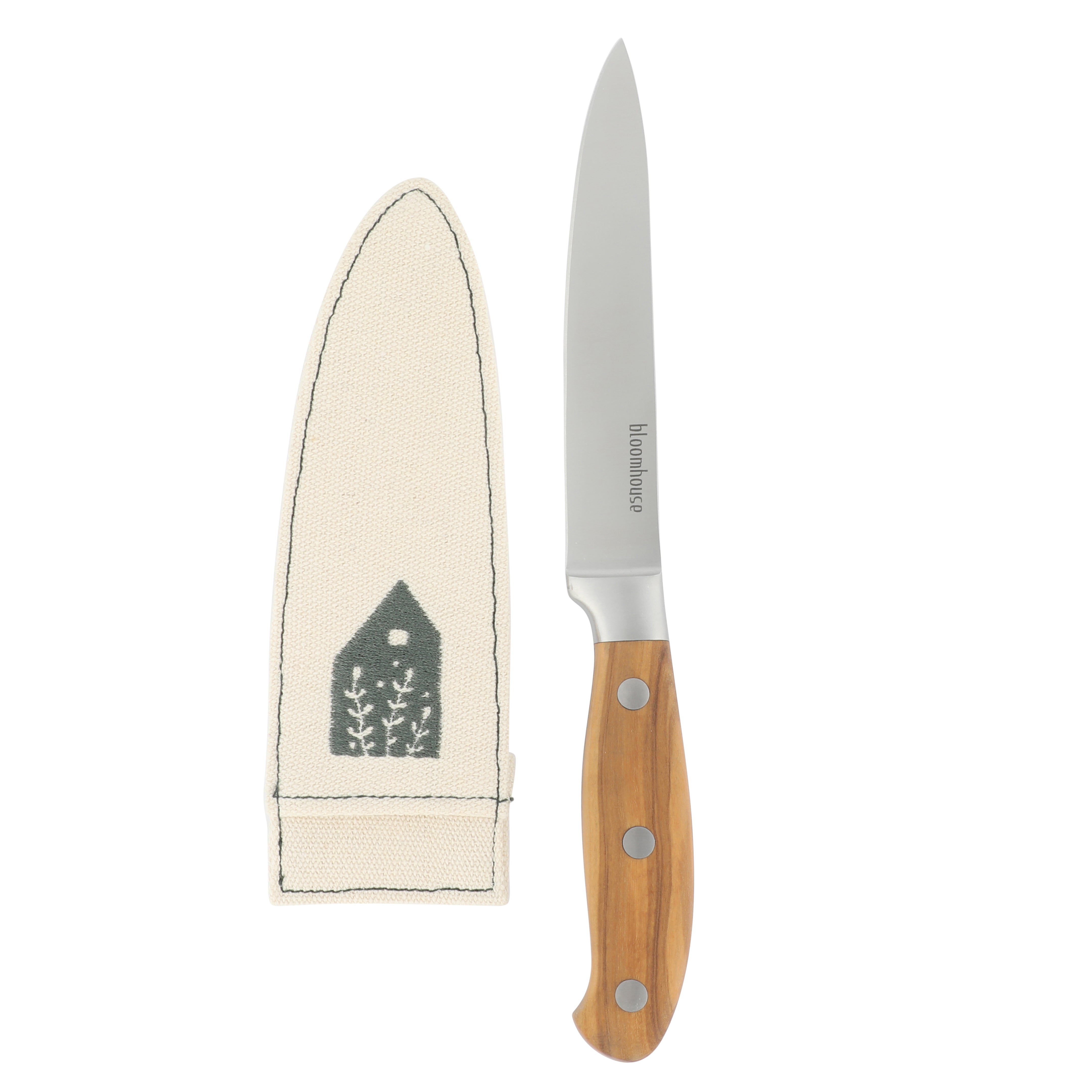 Bloomhouse 5 Inch German Steel Utility Boning Knife w/ Olive Wood Forged Handle