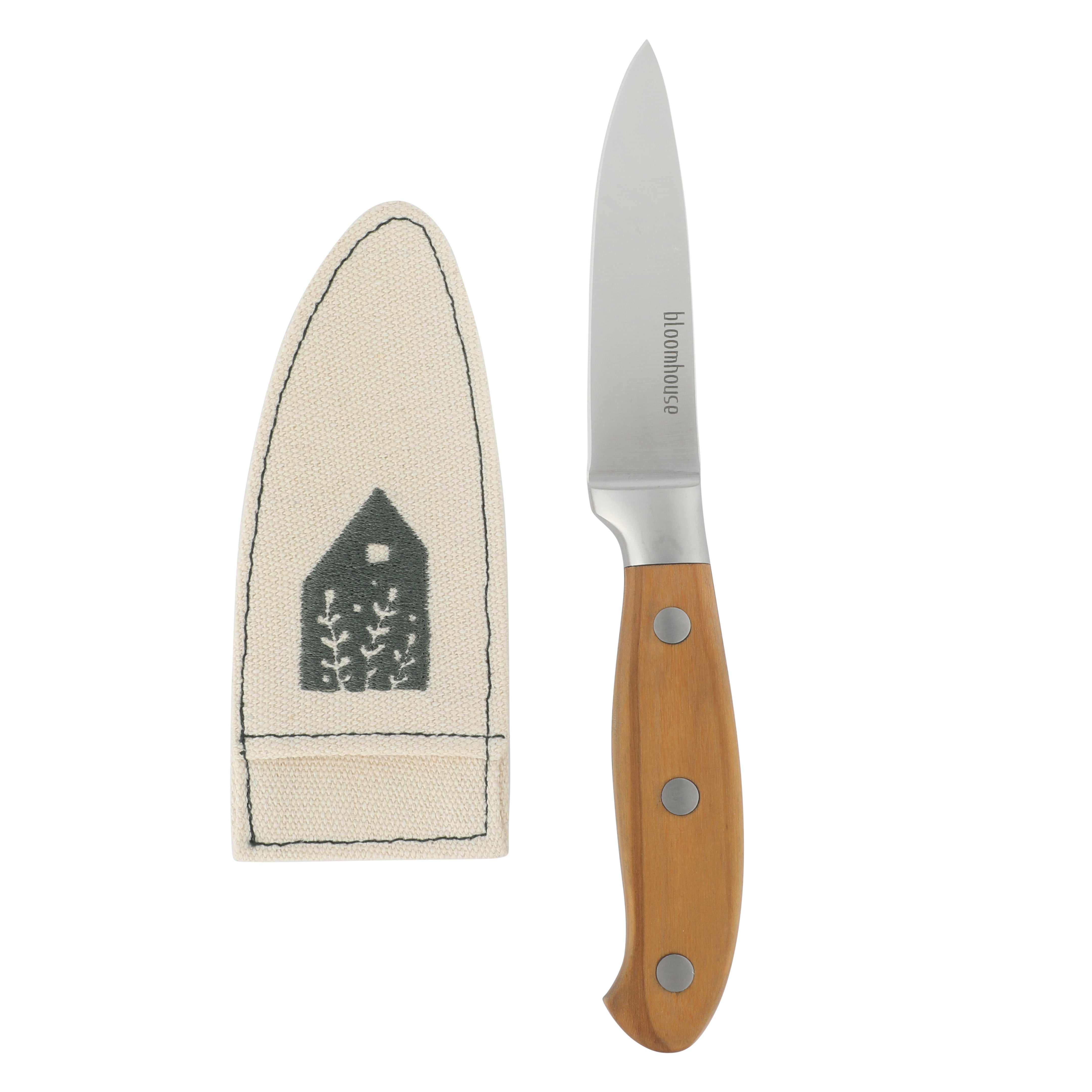Bloomhouse 4 Inch German Steel Paring Knife w/ Olive Wood Forged Handle