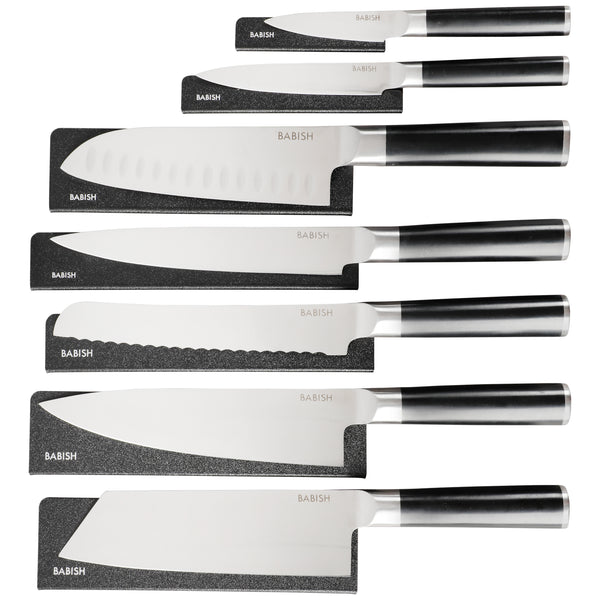  Babish 5 Piece 1.4116 German Steel Magnetic Forged Kitchen Knife  Block Set: Home & Kitchen