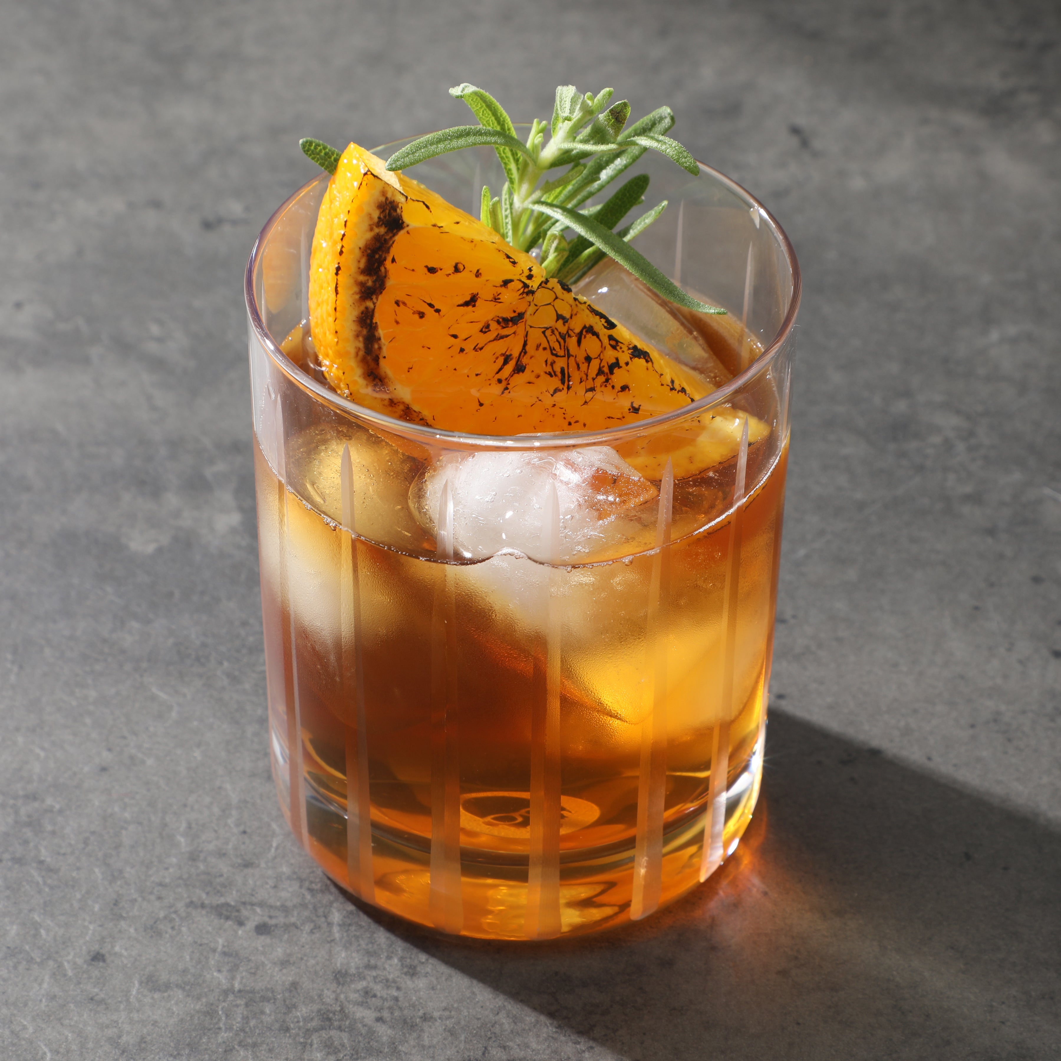 Babish 4 Piece 14 OZ DOF Old Fashioned Drinking and Whiskey Glass - Etched Handmade Clear Glass