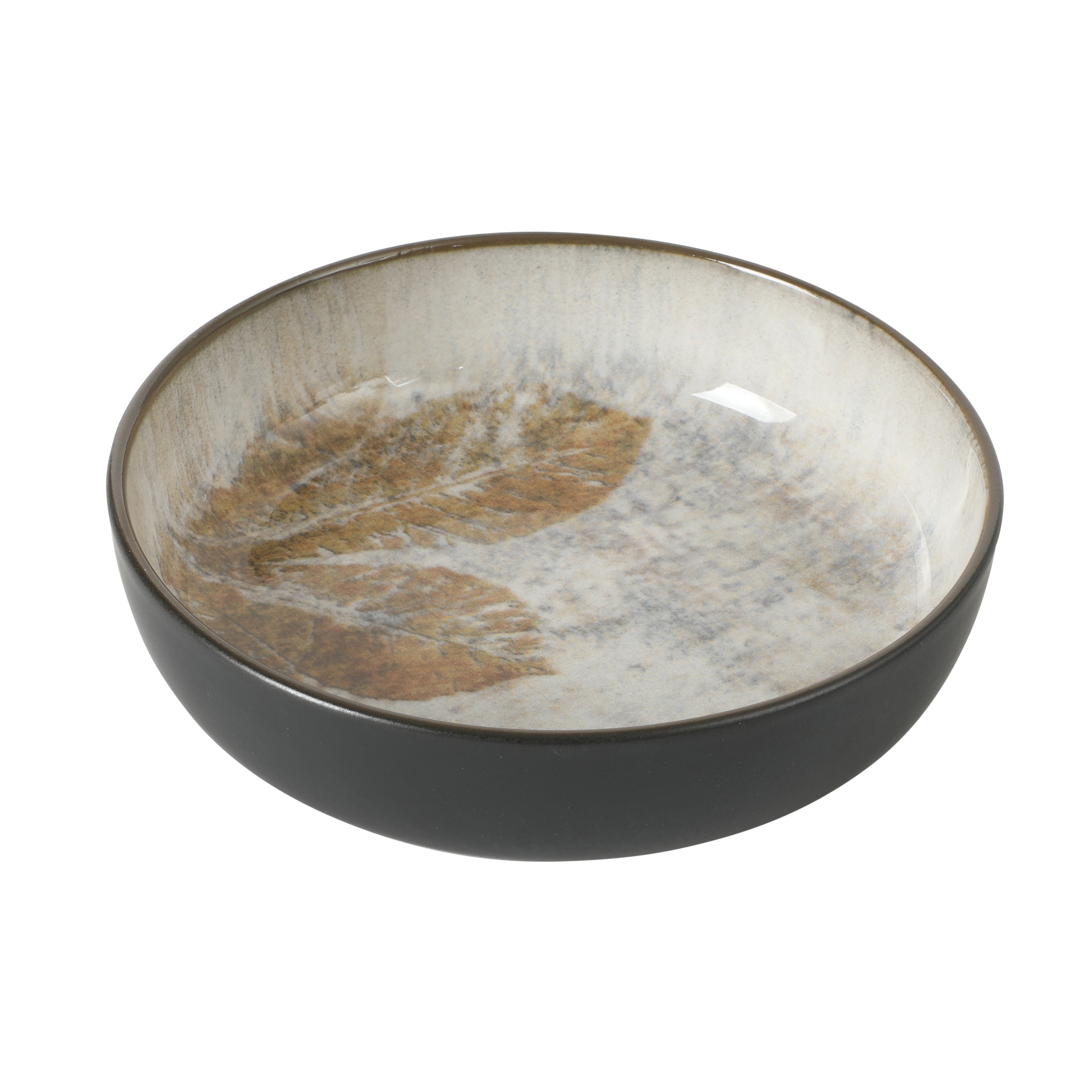 Gibson Elite Chantilly Hill 16-Piece Porcelain Dinnerware Set, Round Plates & Bowls, Multicolor Leaf Design, Microwave & Dishwasher Safe, Service for 4