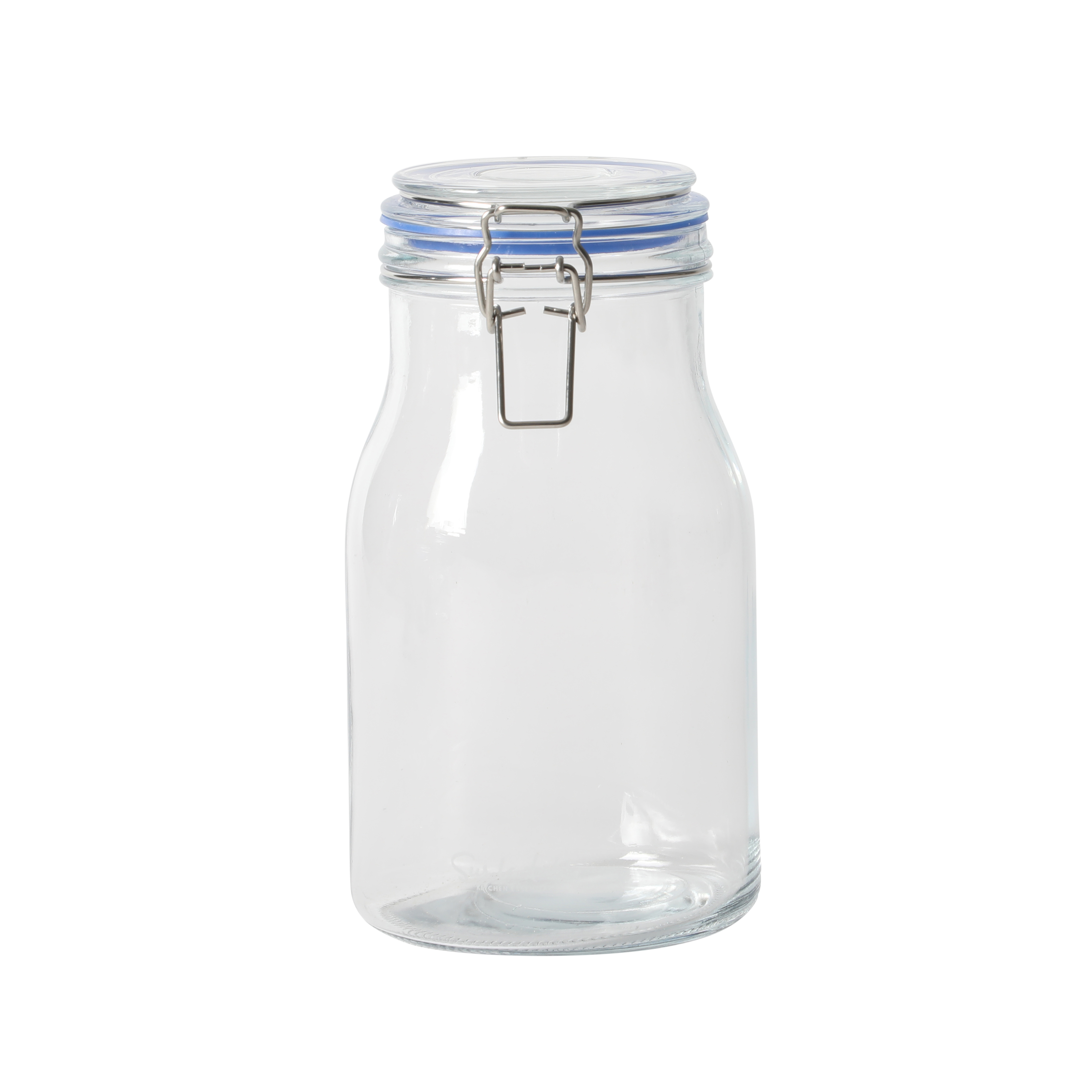 Sur La Table Lyon Court 4-Piece Glass Canister Set with Airtight Trigger Clamp Lids, Clear – 71 oz, 54 oz, 37 oz & 22.5 oz Sizes, Rubber Gasket Seal, Dishwasher Safe Food Storage Jars