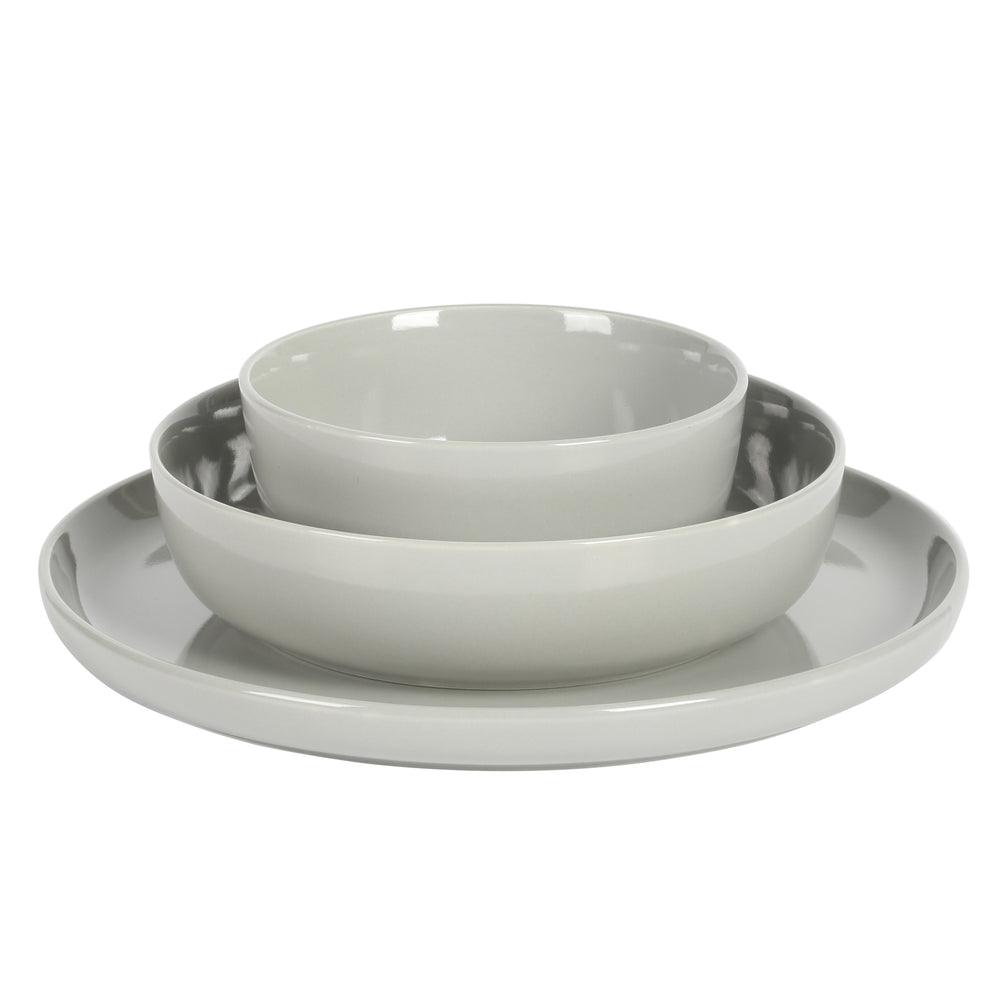 Gibson Home Oslo 12Piece Porcelain Double Bowl Dinnerware Set