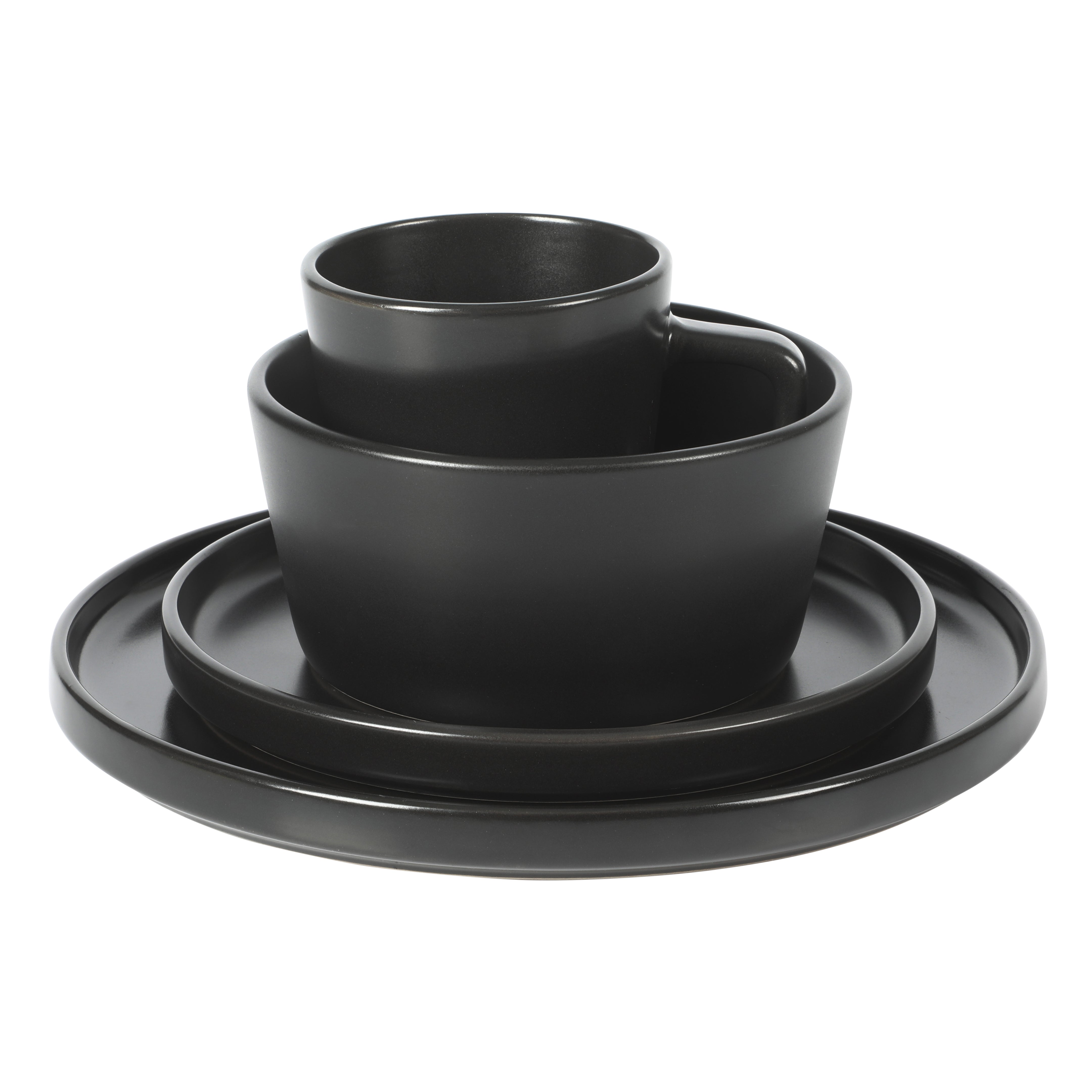 Matte black deals dinnerware set