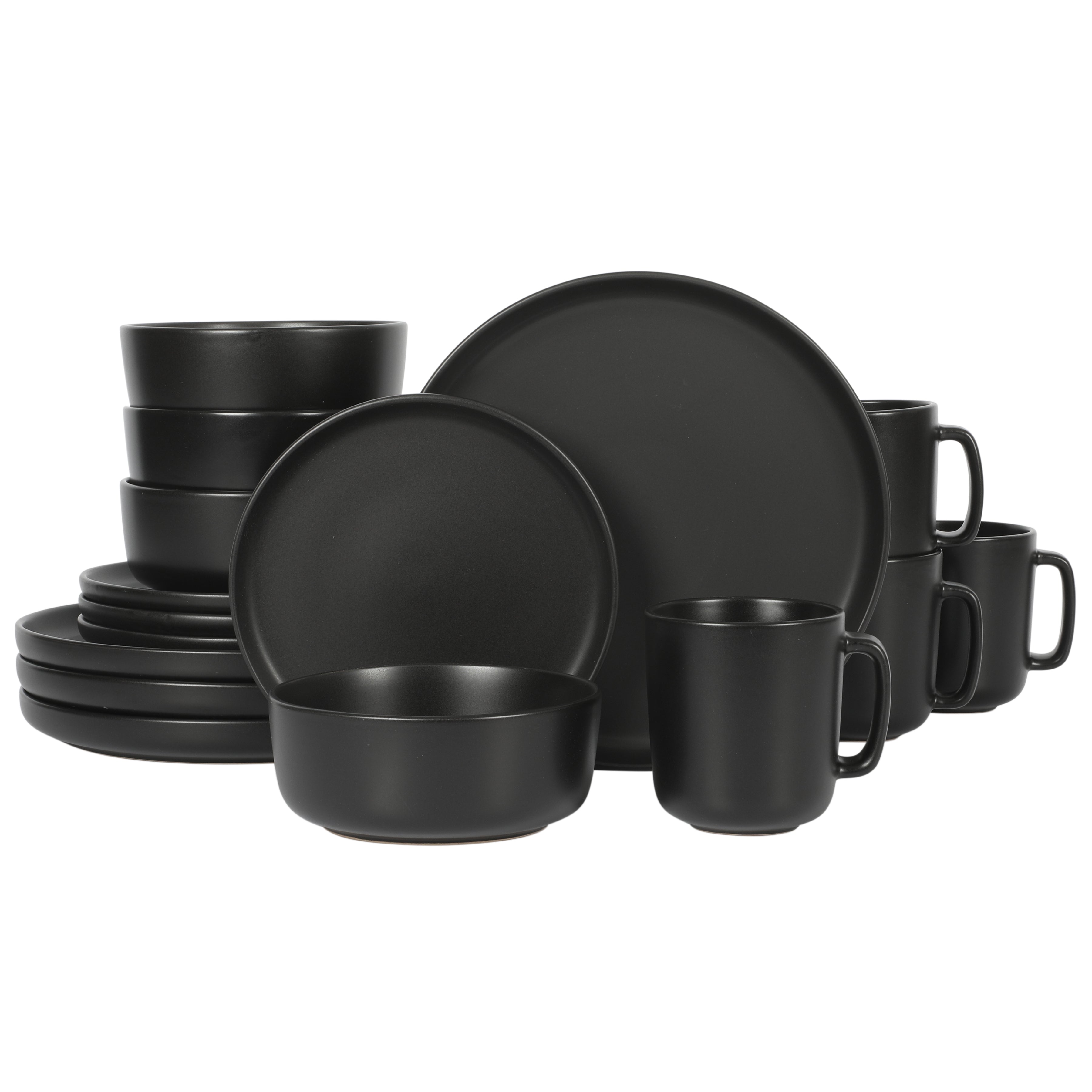 Black matte 2024 dinnerware set