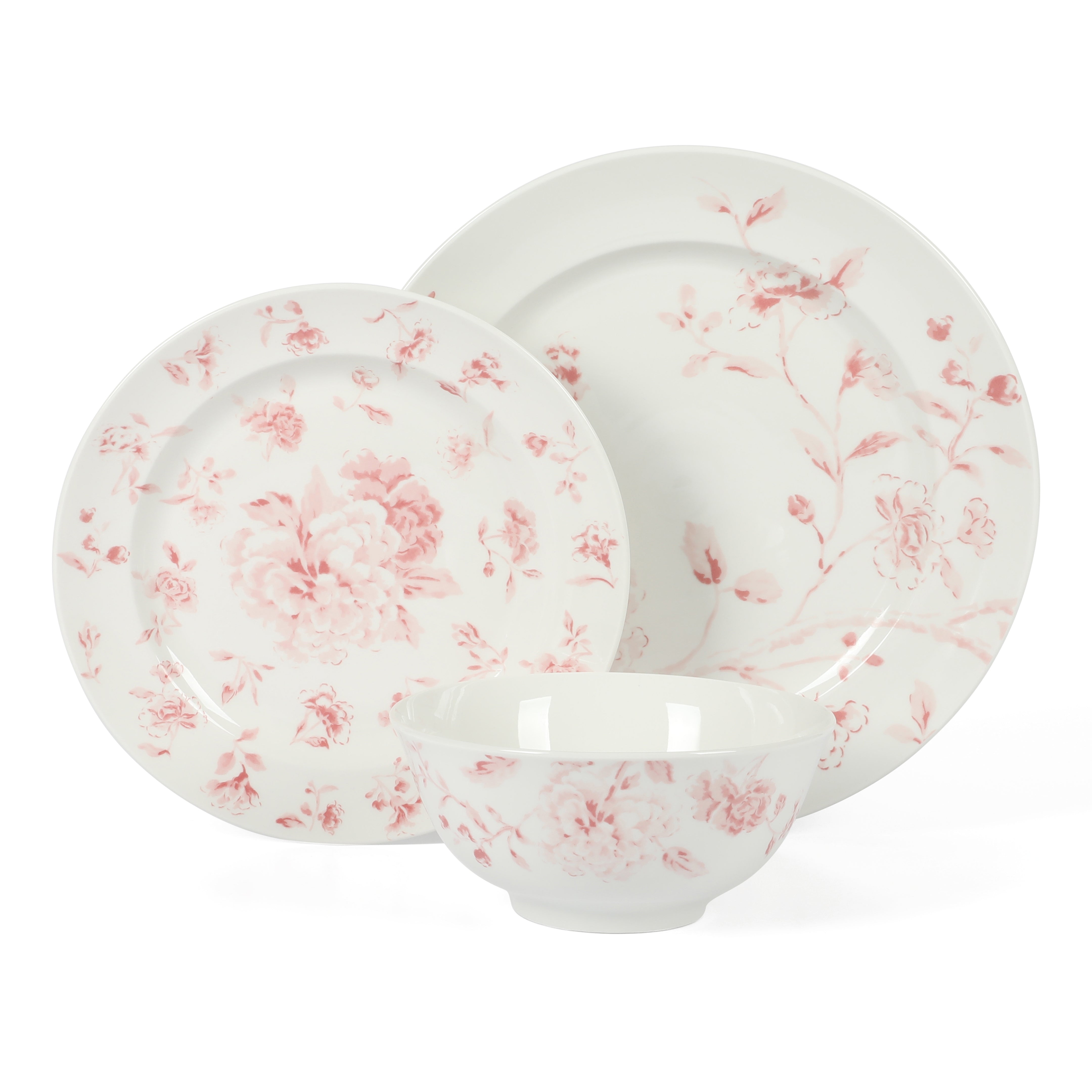 Martha Stewart Empress Bouquet 12-Piece Dinnerware Set