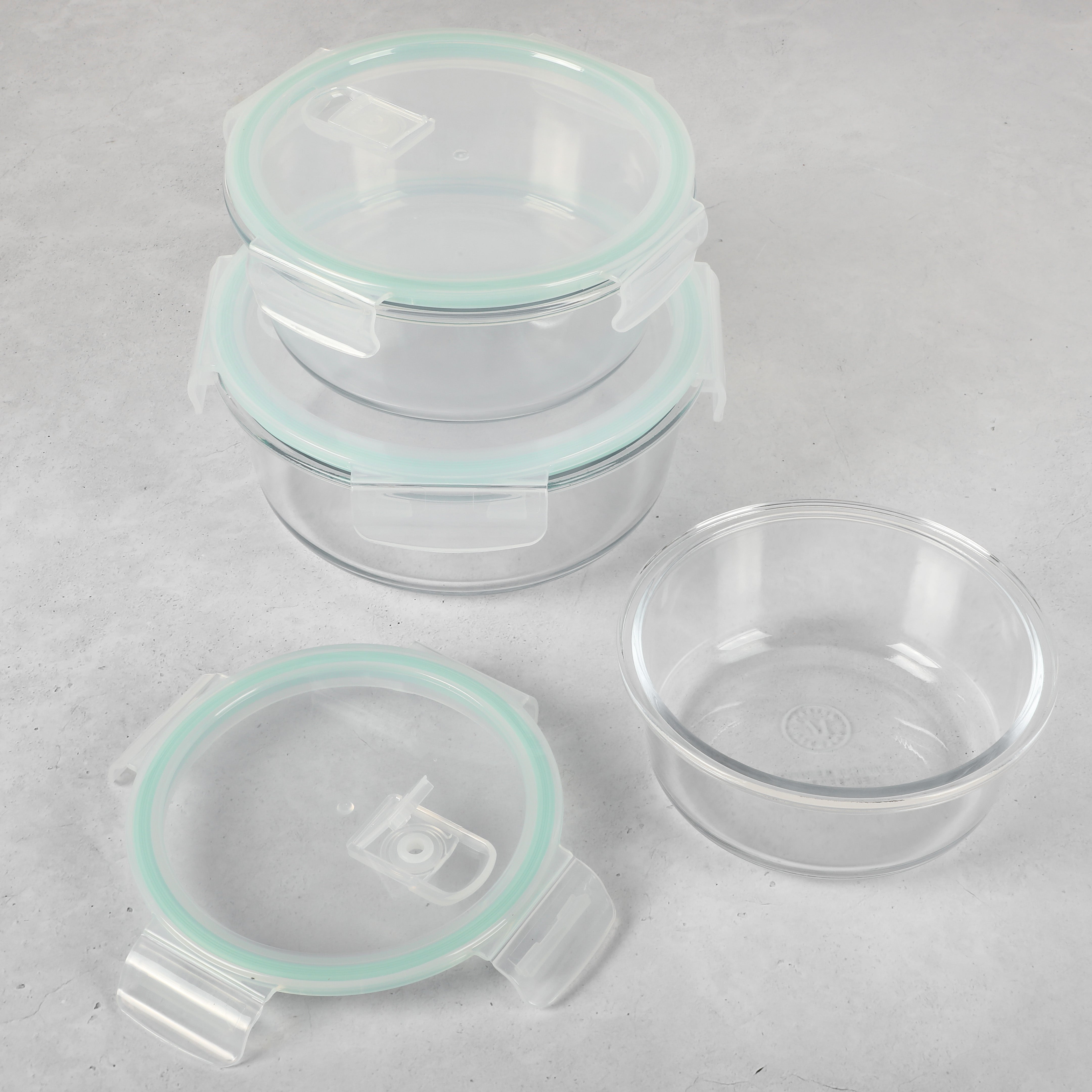 Martha Stewart Lamoine 6-Piece (44oz, 32oz, 22oz) Round Borosilicate Glass Storage Container Set w/ Lids