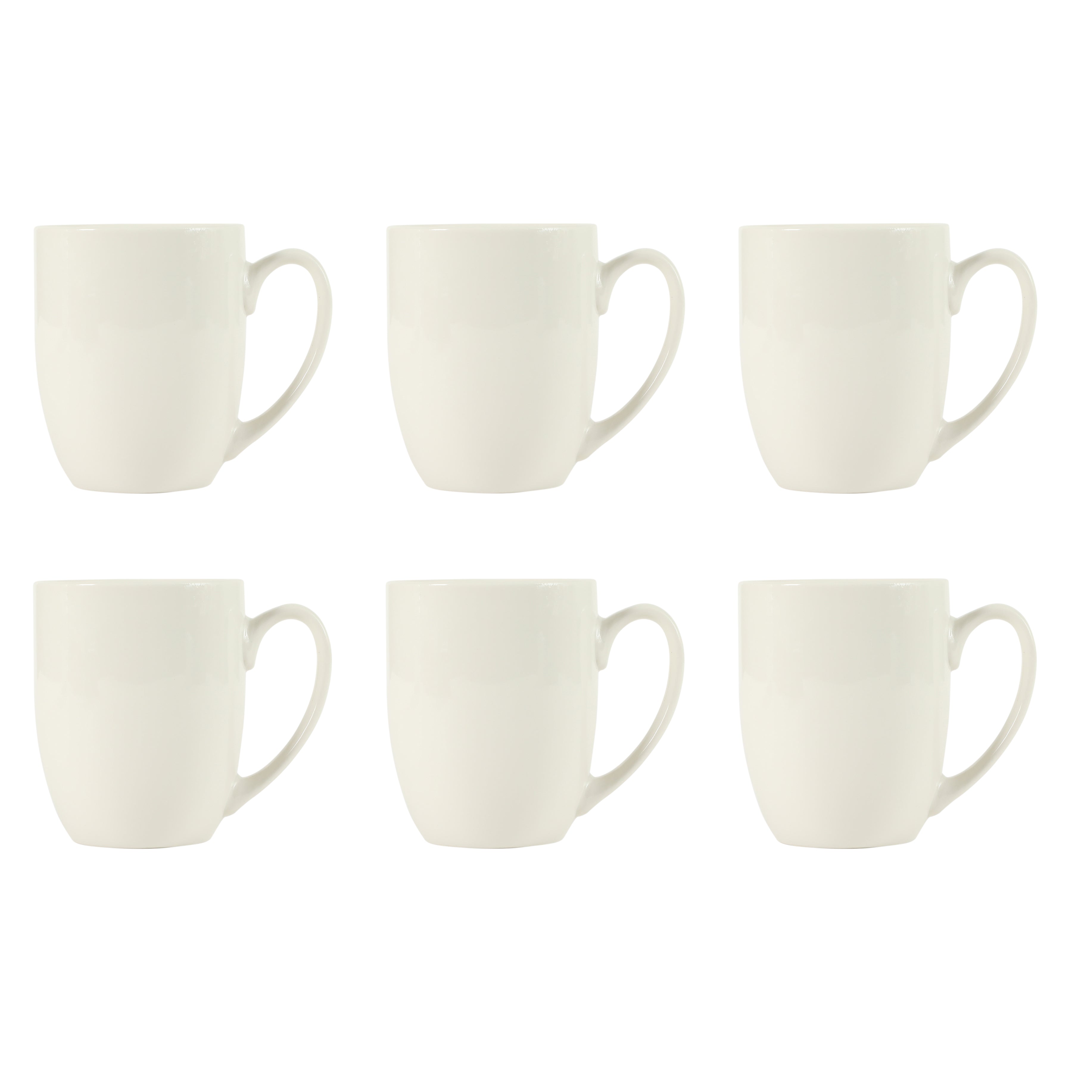 Gibson Home Great Essentials 16 Ounce Porcelain Coffee Mugs - Set of 6 - Cups for Latte, Hot Tea, Cappuccino, Mocha, Espresso, Cocoa