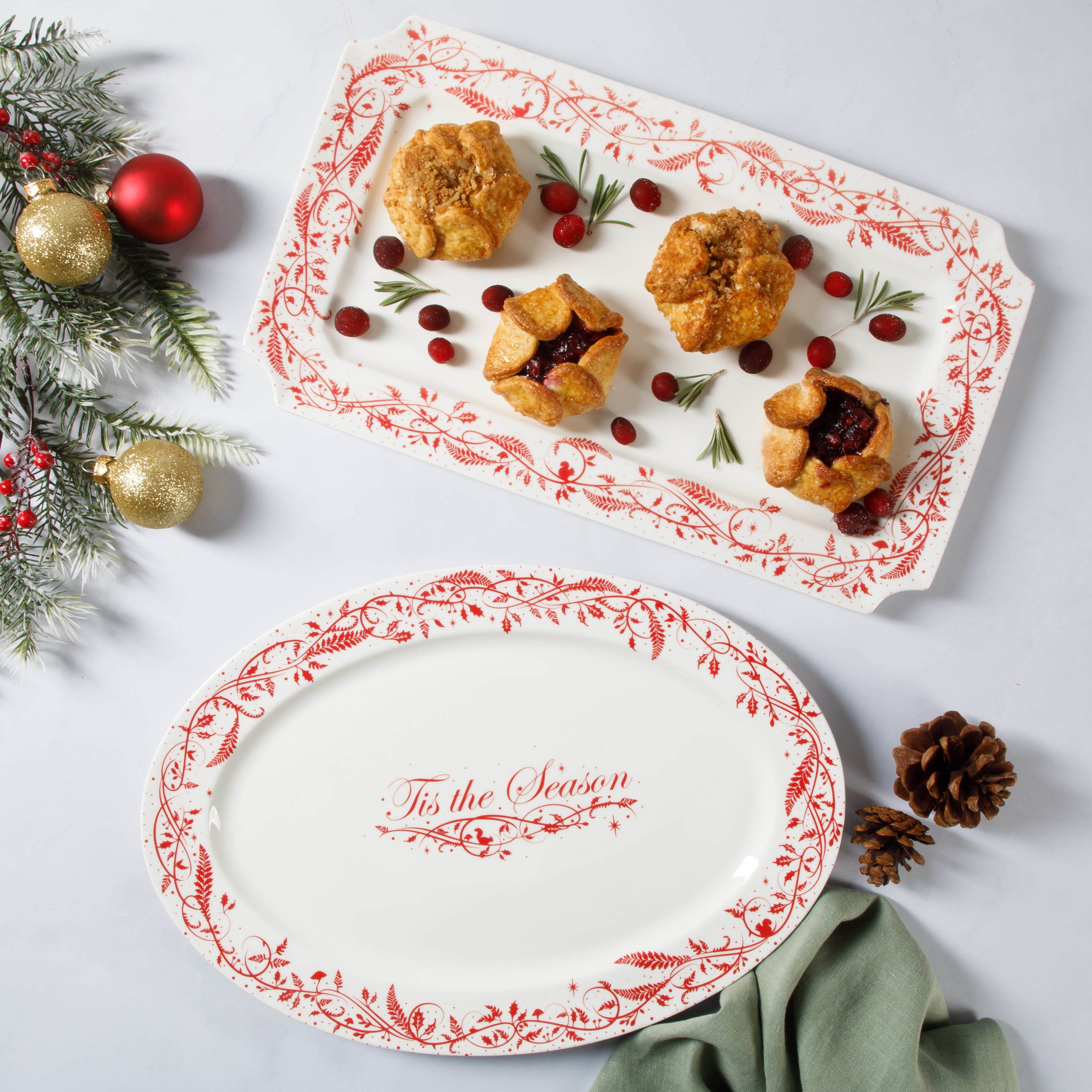 Martha Stewart Holiday Vines 2-Piece Porcelain Serveware Set