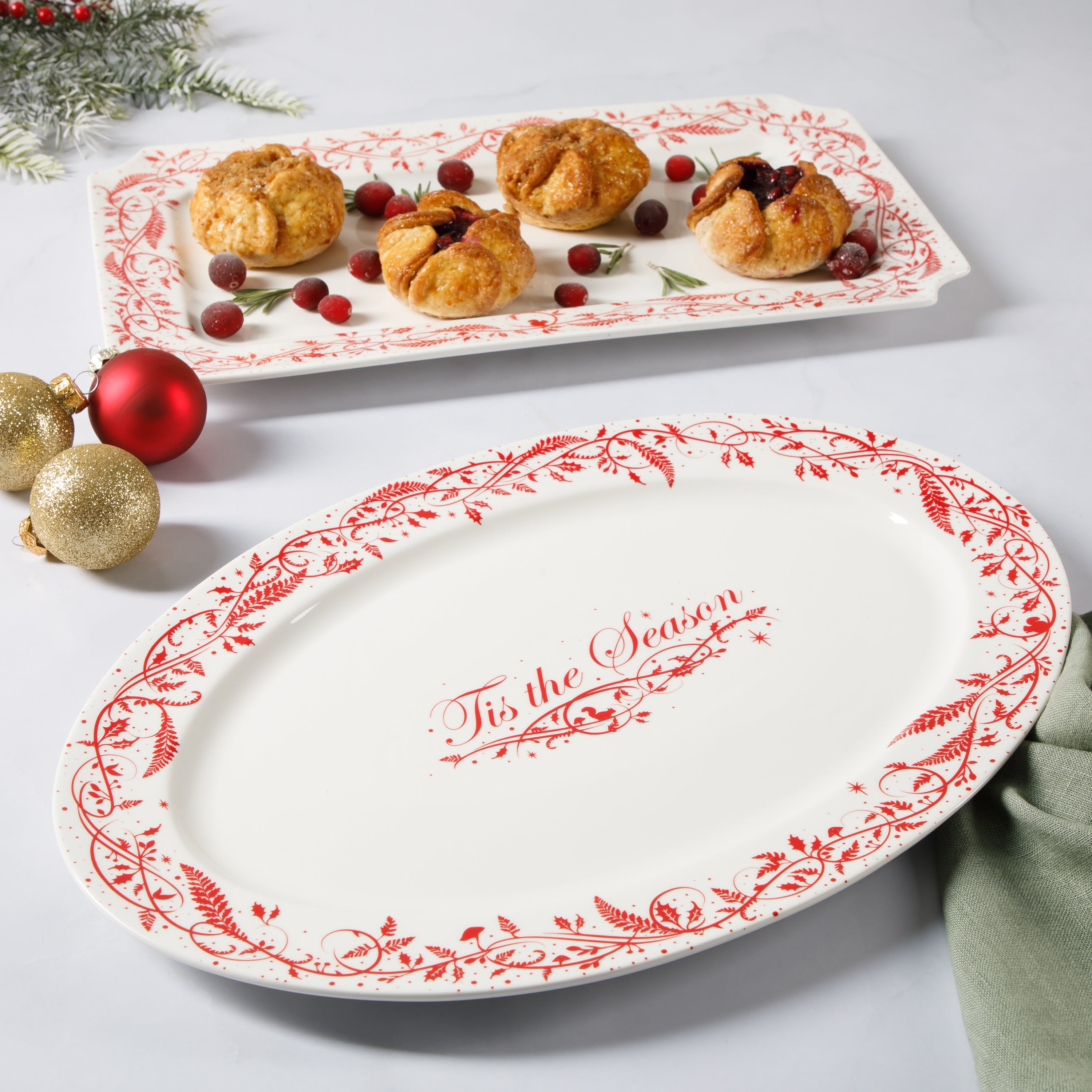 Martha Stewart Holiday Vines 2-Piece Porcelain Serveware Set