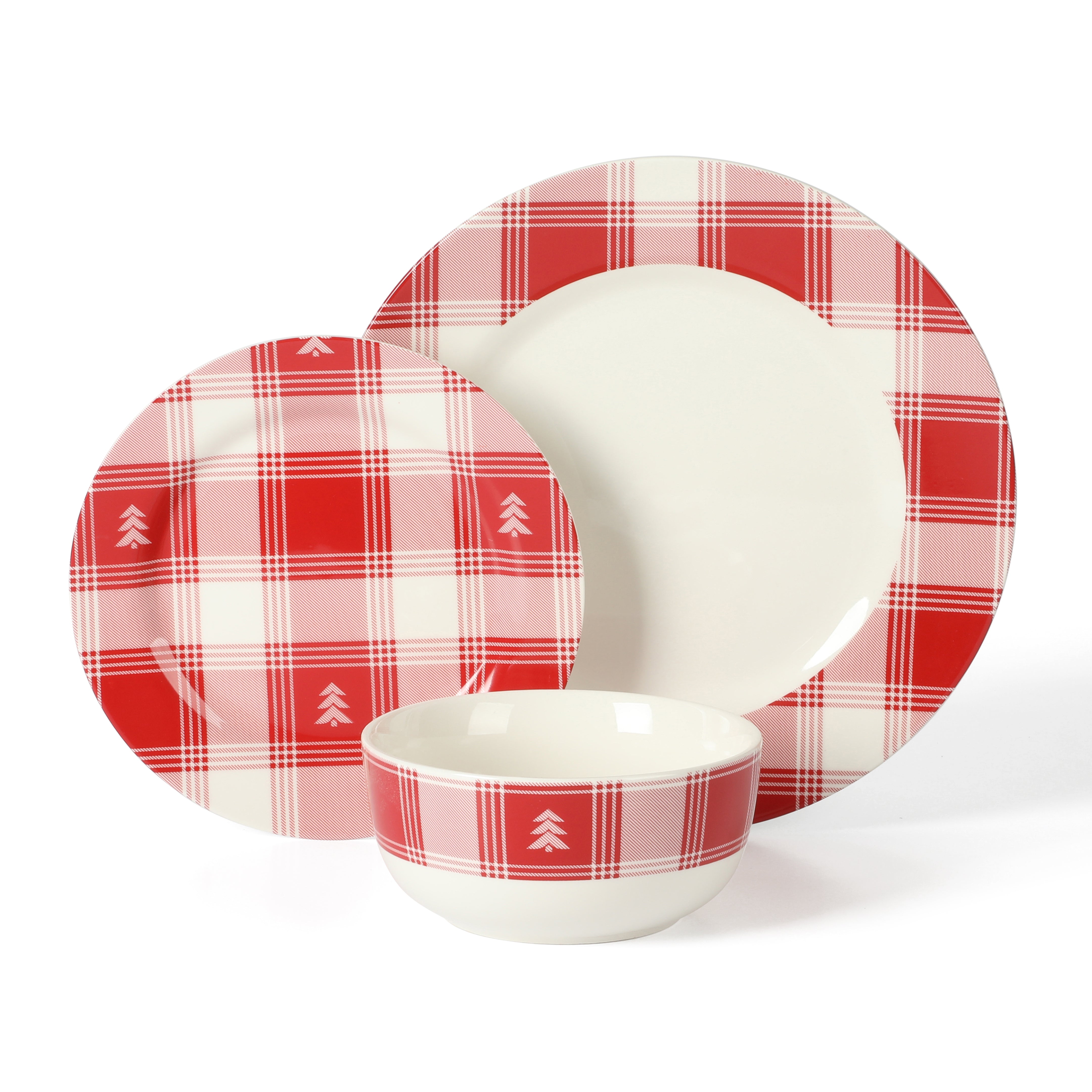 Plaid dinnerware clearance