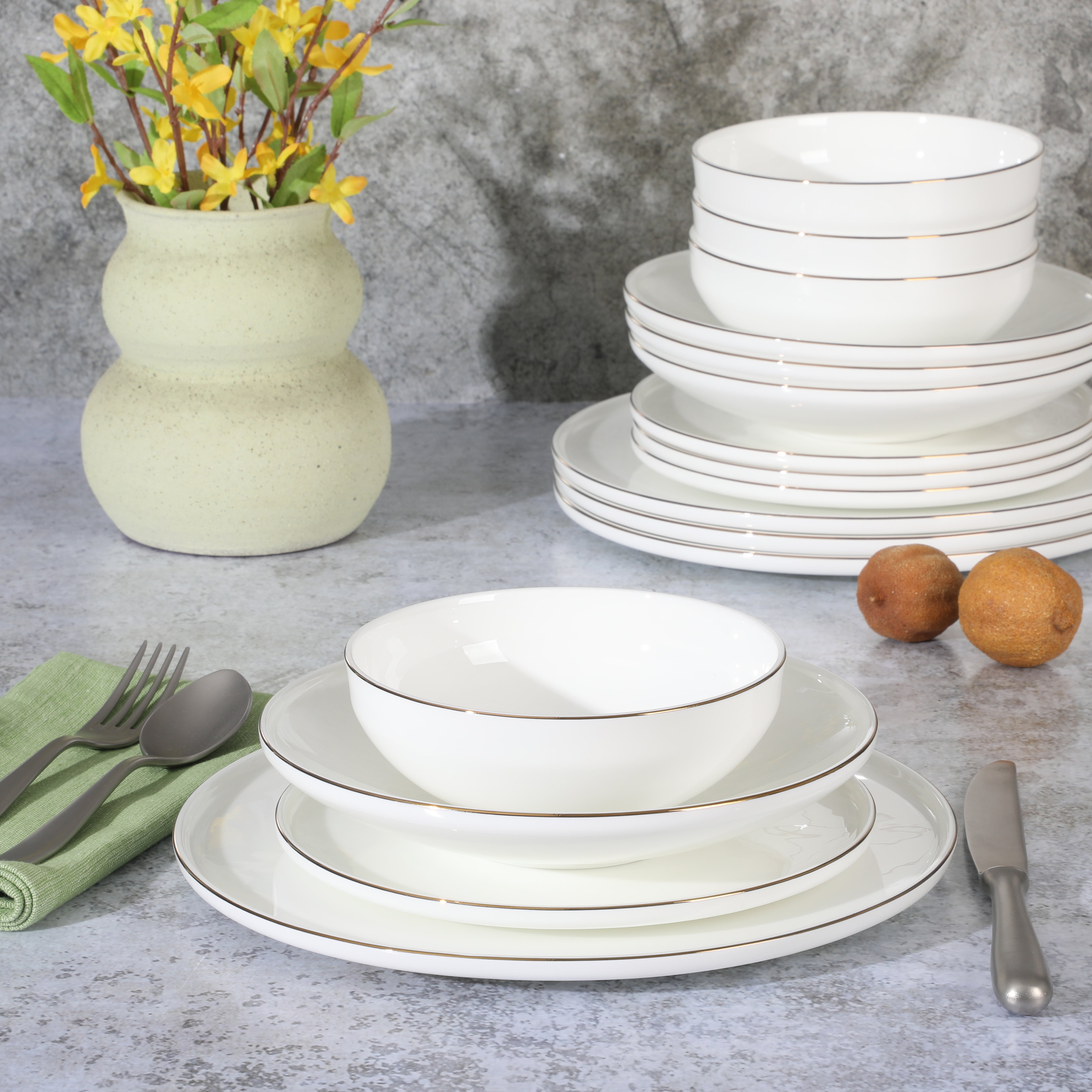 White bone china dinnerware clearance sets