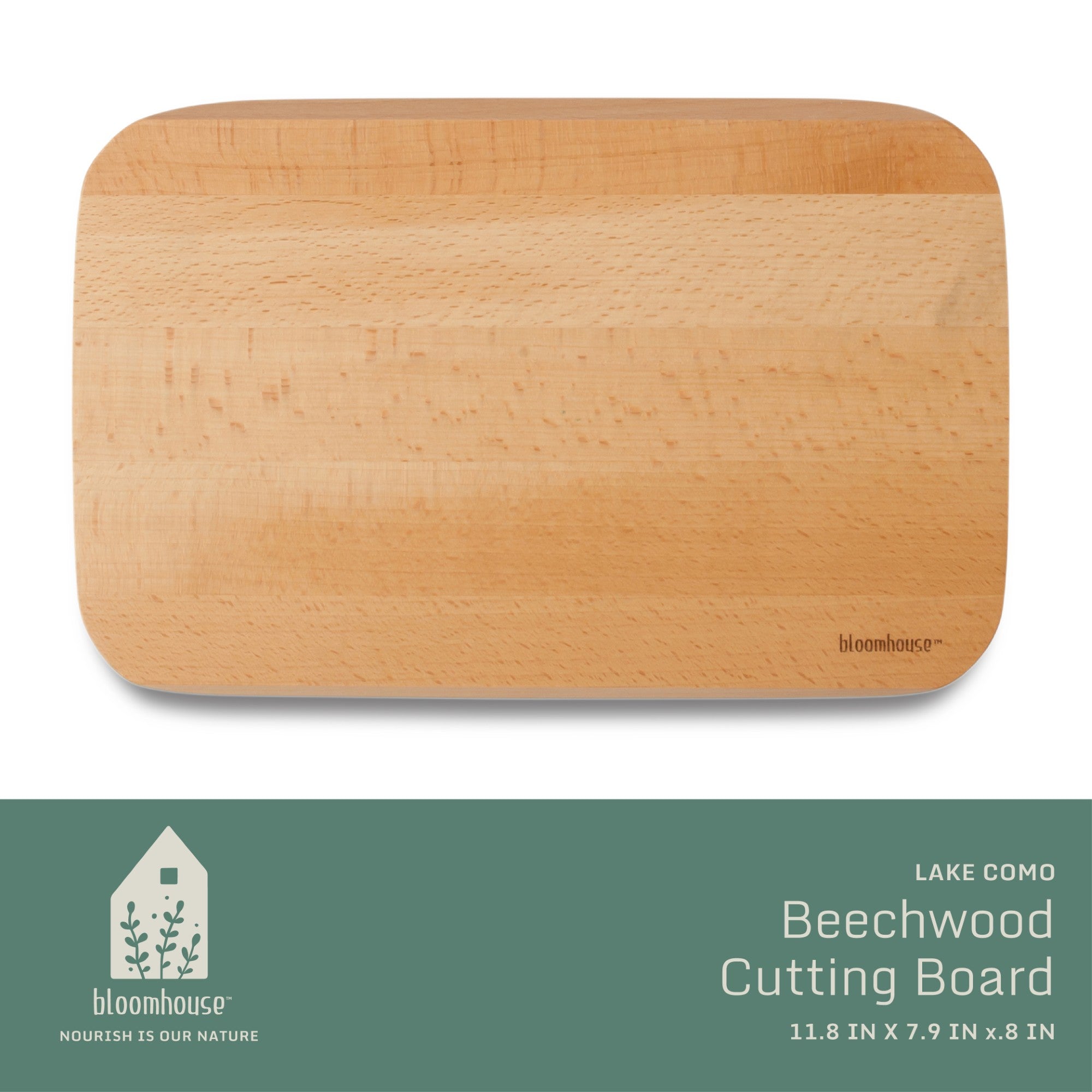 Bloomhouse Made in Lake Como, Italy Oil Coated Italian Beech Wood Cutting Board