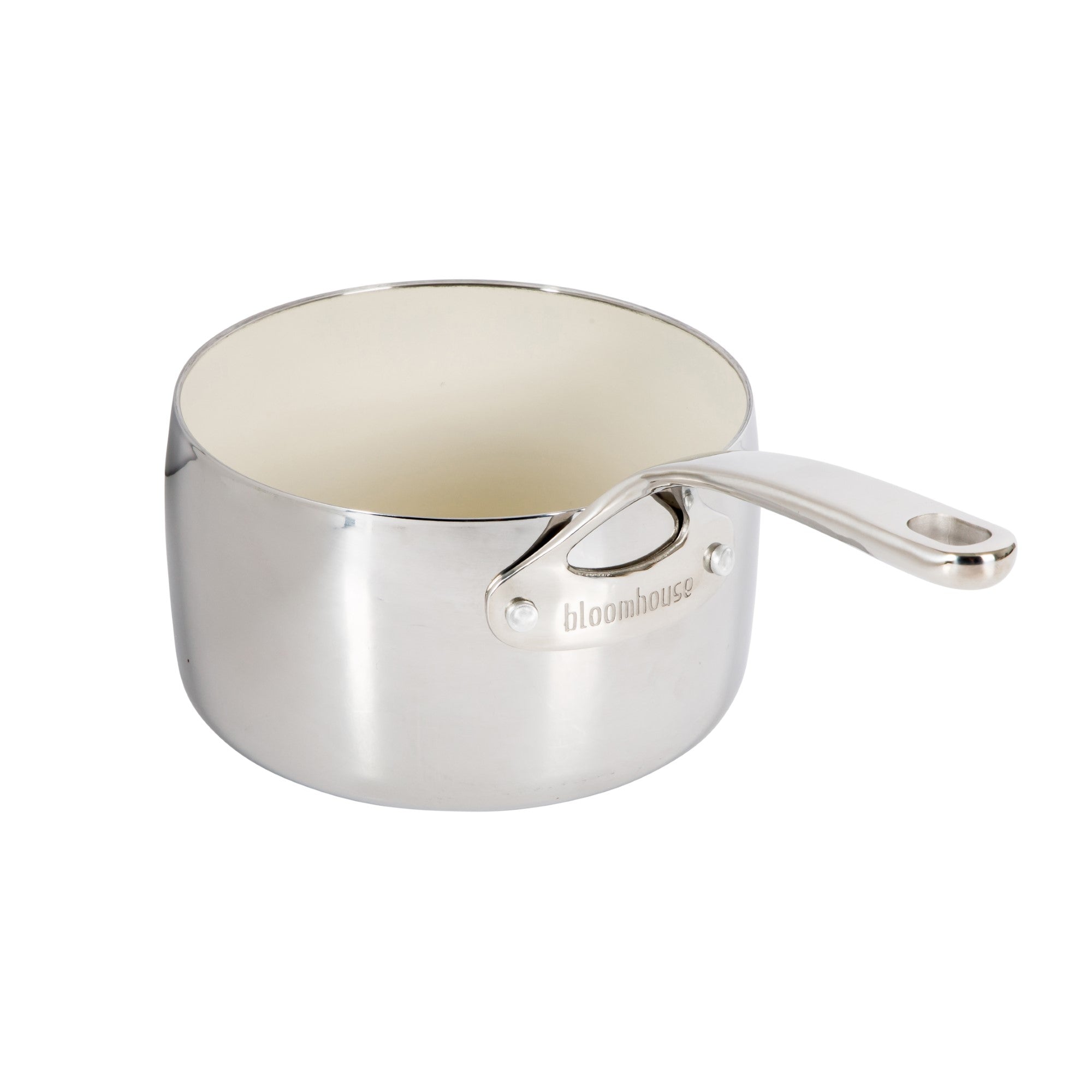 Bloomhouse 3-QT Triply Stainless Steel Sauce Pan w/ Non-Stick Non-Toxic Pro Ceramic Interior