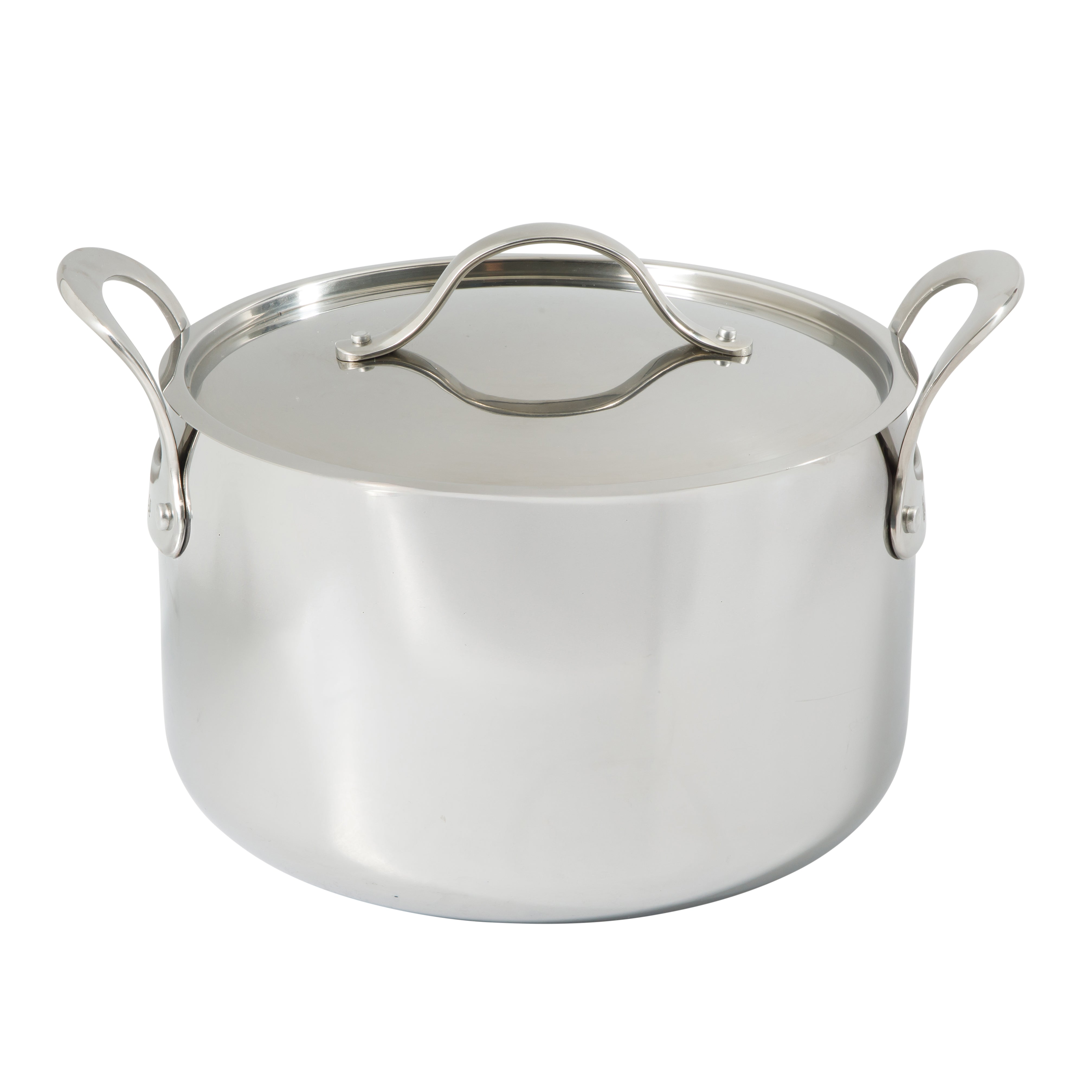 Bloomhouse 8 Quart Tri-Ply Stainless Steel Stock Pot with Lid – Dutch Oven, Oven Safe, Dishwasher Safe