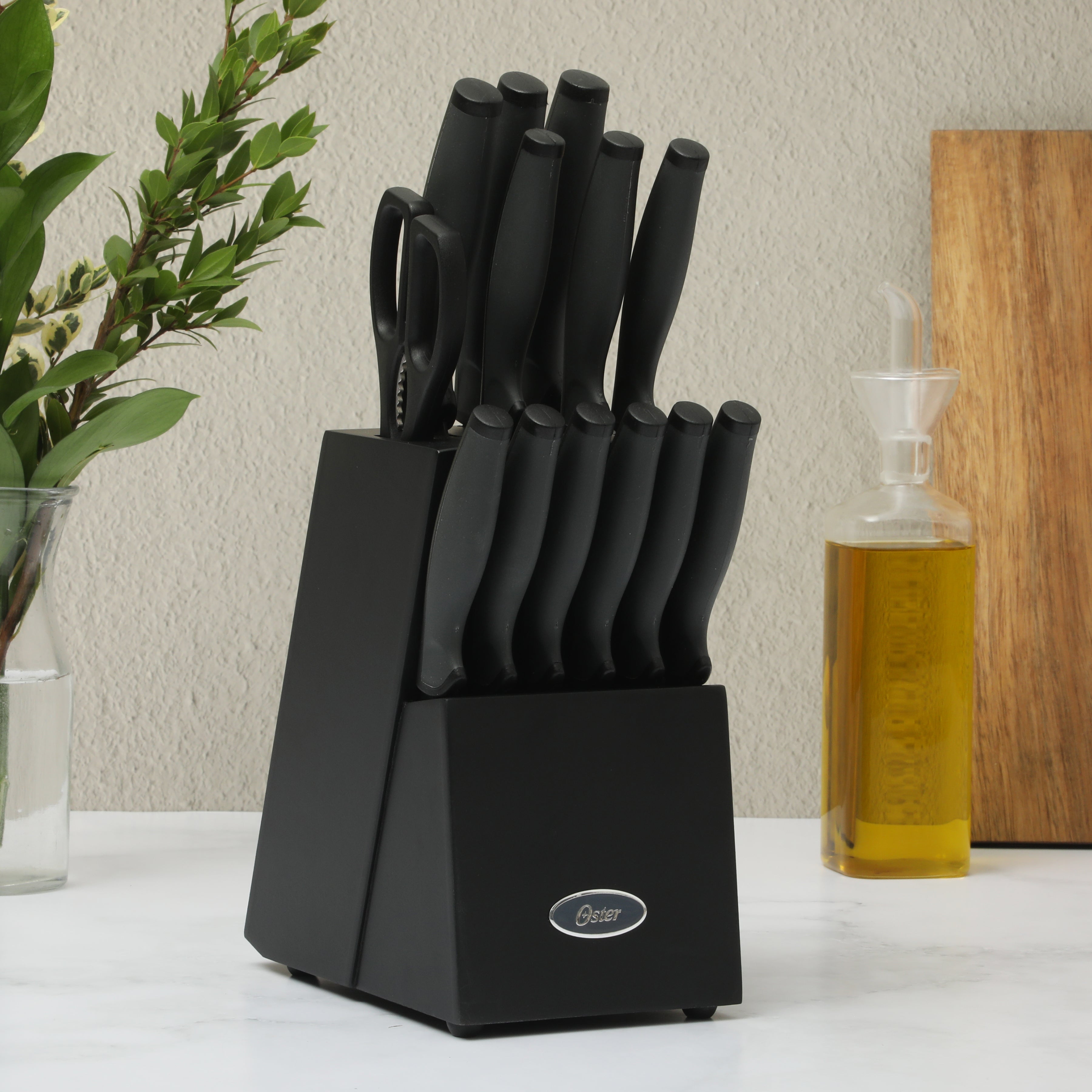 Oster Slicecraft 14 Piece High Carbon Stainless Steel Knife Block Cutlery Set