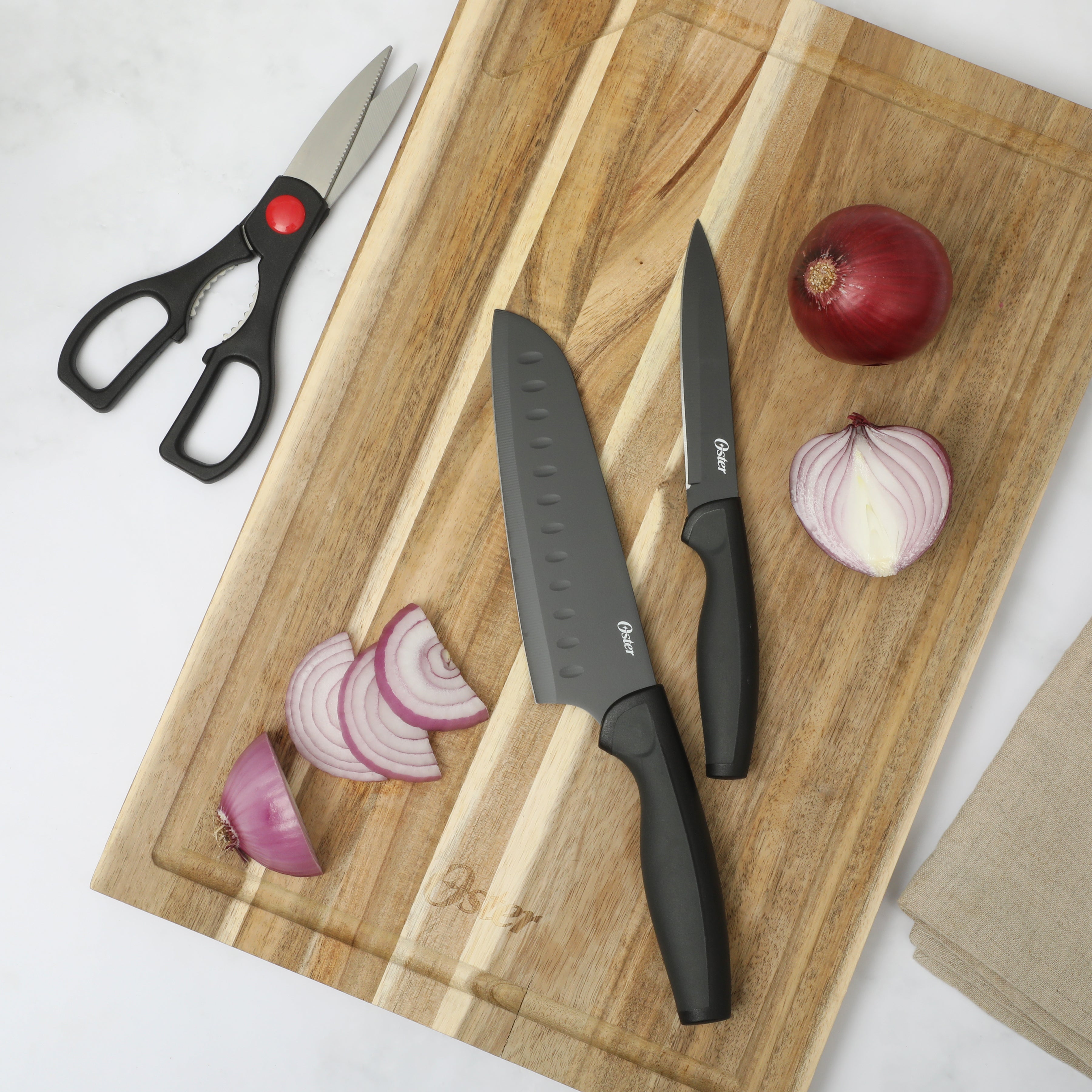 Oster Slicecraft 14 Piece High Carbon Stainless Steel Knife Block Cutl