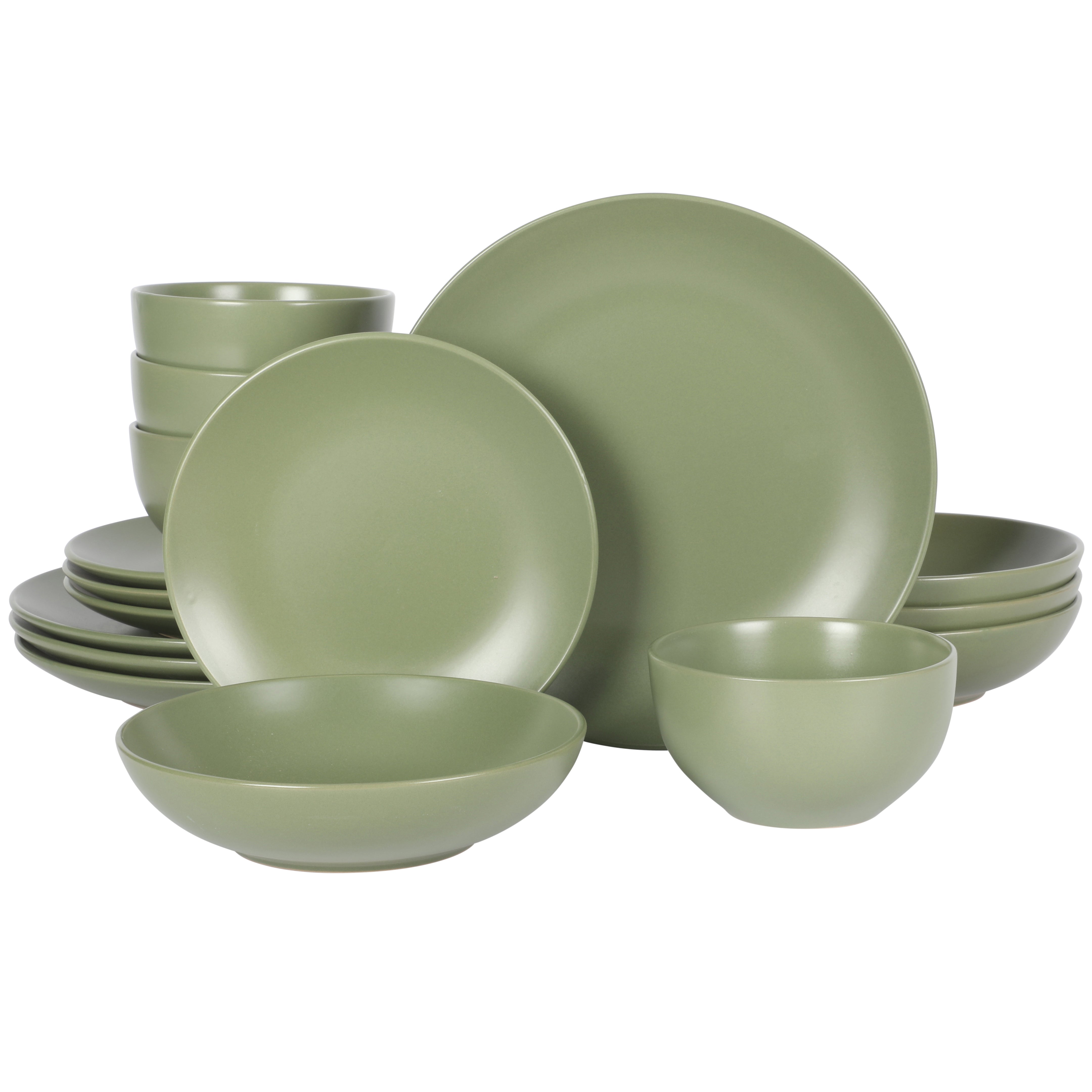 Gibson Home Queenslane 16 Piece Double Bowl Plates and Bowls Dinnerwar