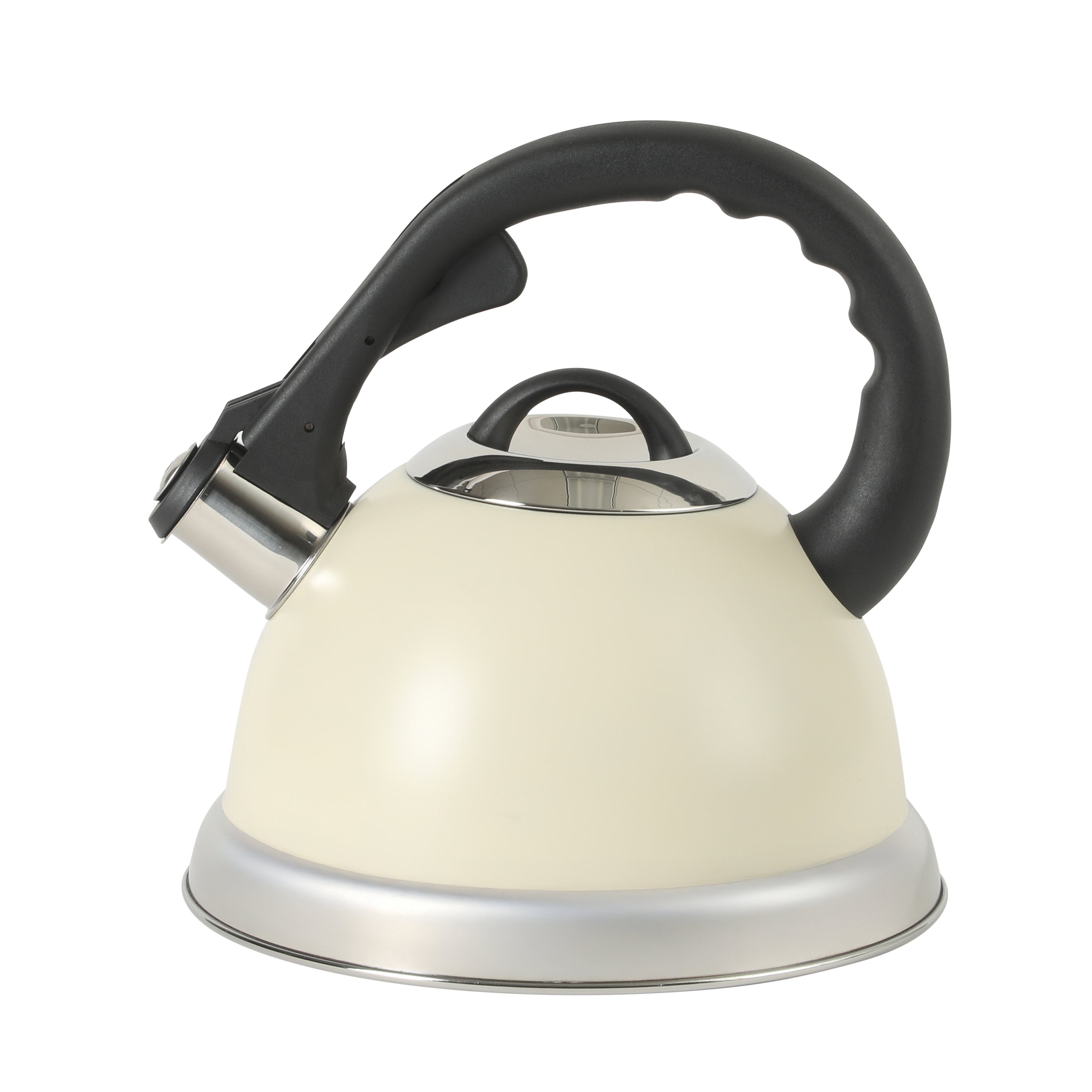 Mr. Coffee Clarefield 2.4 Quart Whistling Tea Kettle – Stovetop Water Kettle with Lid, Heat-Resistant Nylon Handle and Knob, Stainless Steel Trim