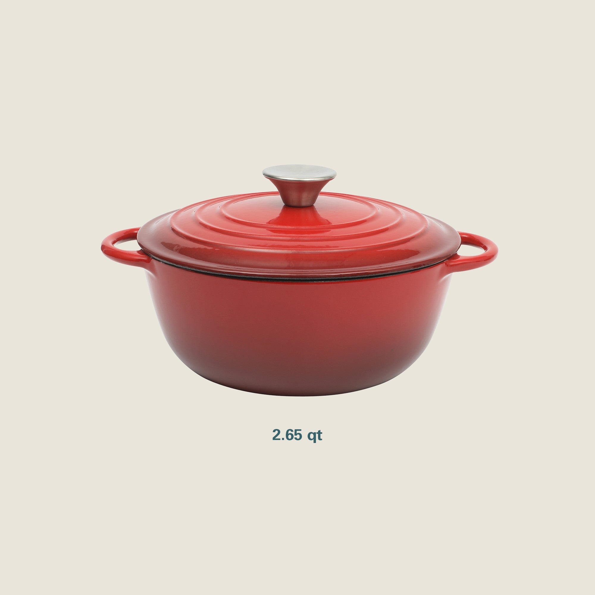 Gibson Home Addlestone 2.65 Quart Enamel Cast Iron Dutch Oven - Red