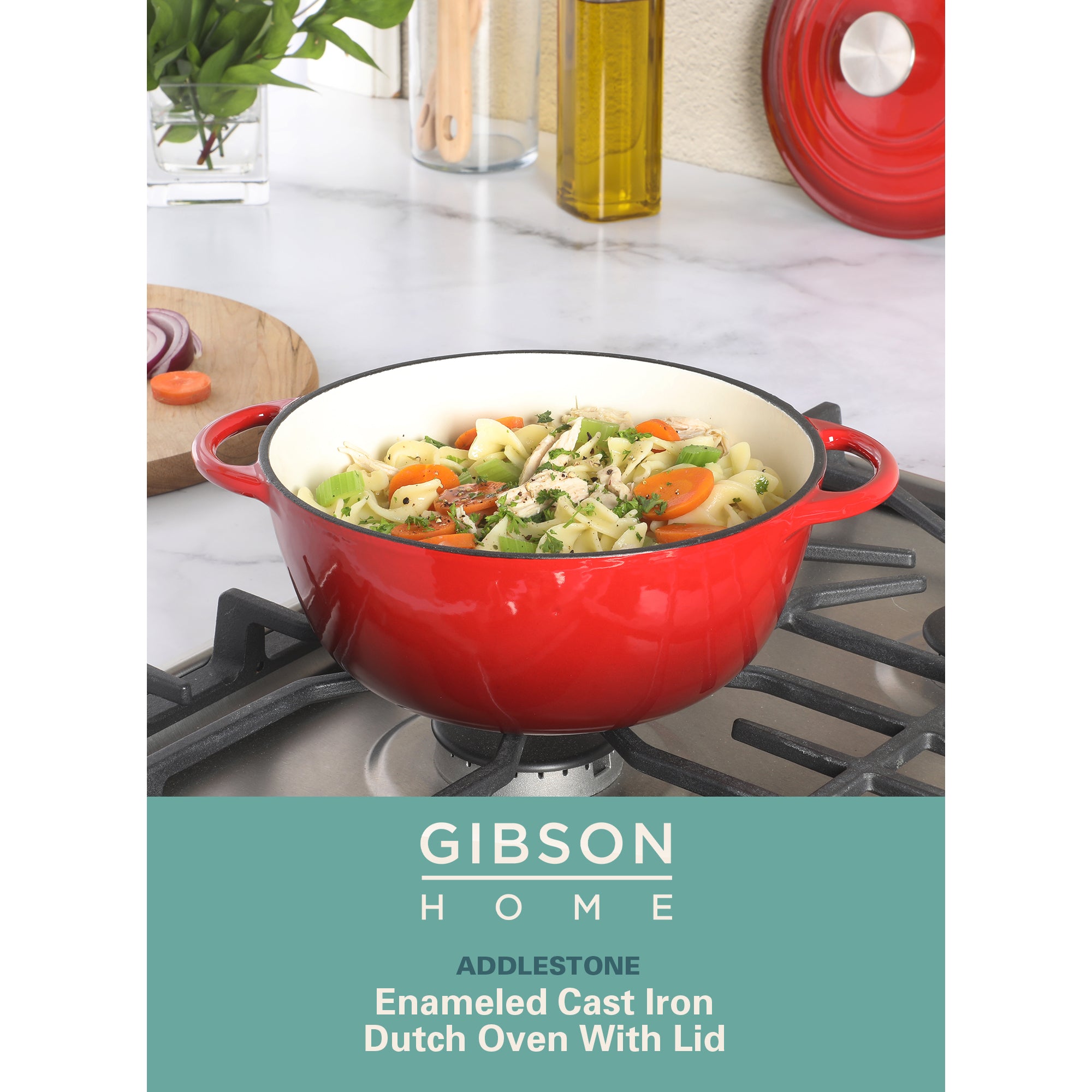 Gibson Home Addlestone 2.65 Quart Enamel Cast Iron Dutch Oven