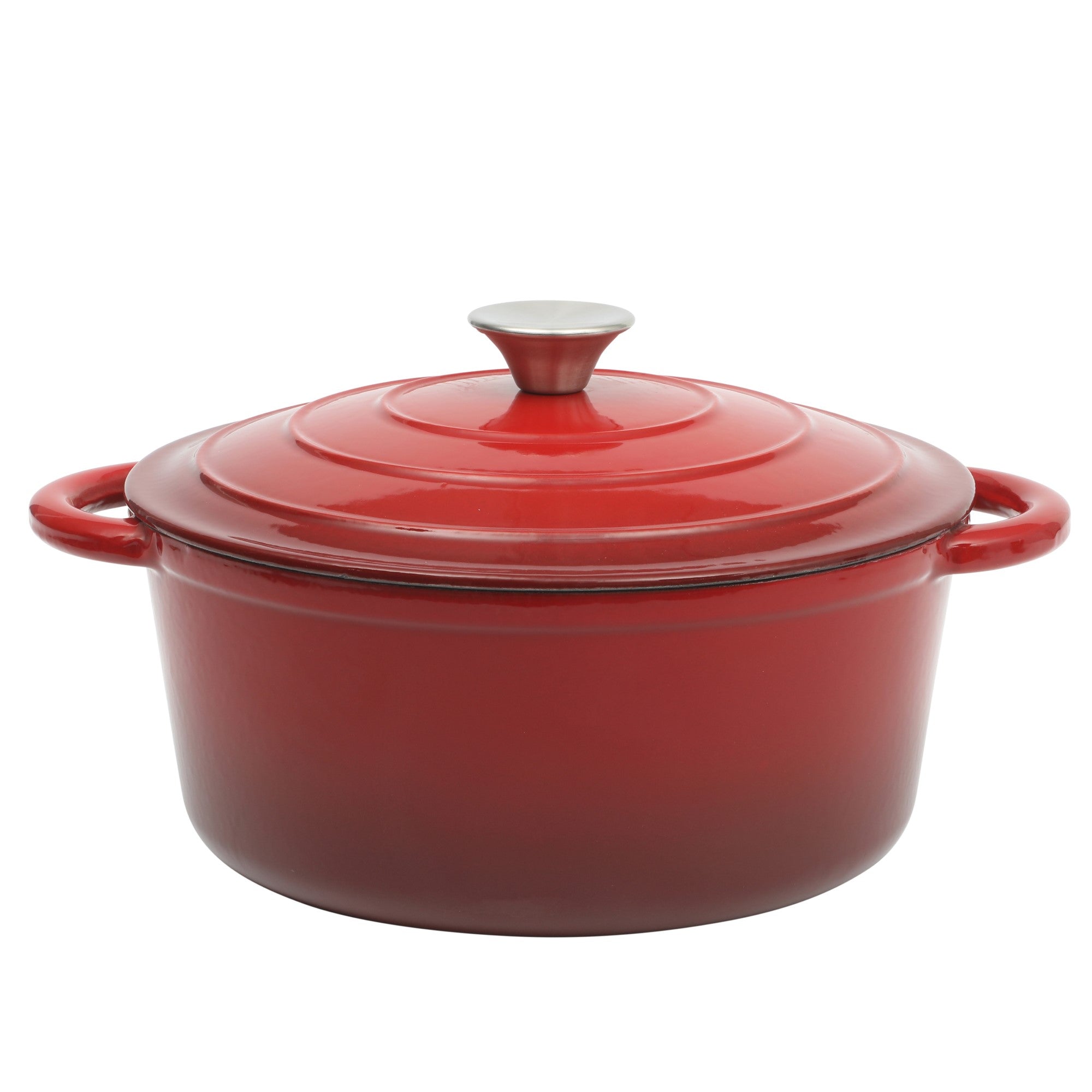 Gibson Home Addlestone 5 Quart Enamel Cast Iron Dutch Oven - Red