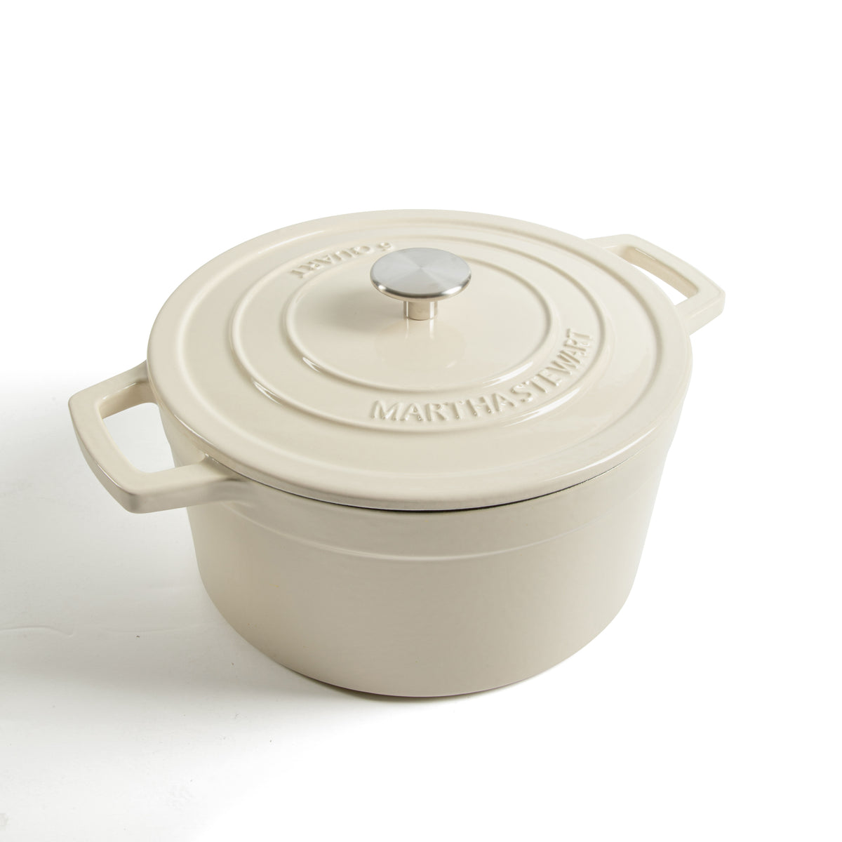 Martha Stewart Galston 6 Quart Enameled Cast Iron Dutch Oven with Lid, Bread Pot