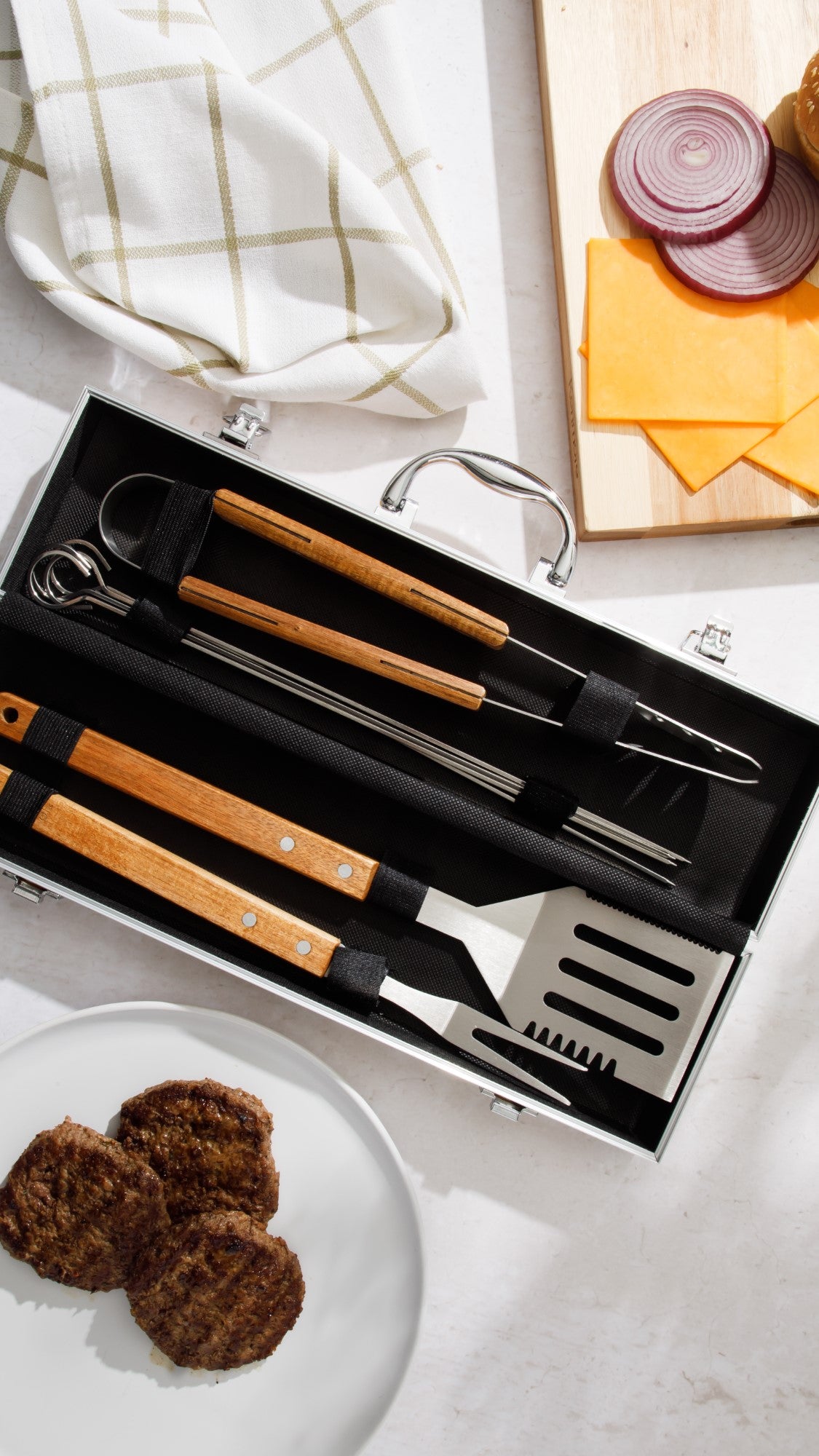 Gibson Home Barbeque Pro 8 Piece BBQ Tools W/ Acacia Wood Handles and