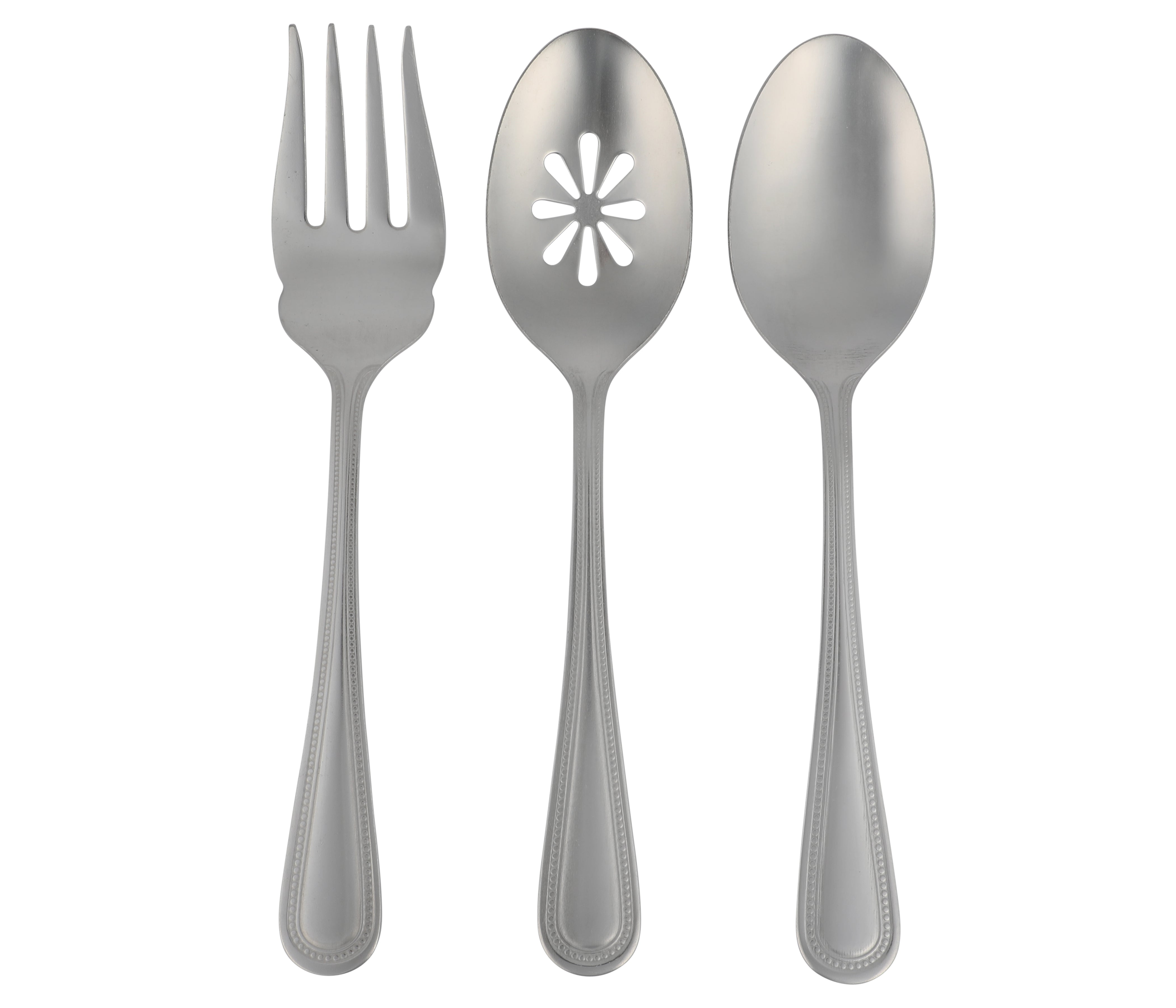 Gibson Home Sinta 87-Piece Stainless Steel Flatware Set with Bead Border Design – Service for 12 Plus Serving Utensils, Polished Silverware, Dishwasher Safe