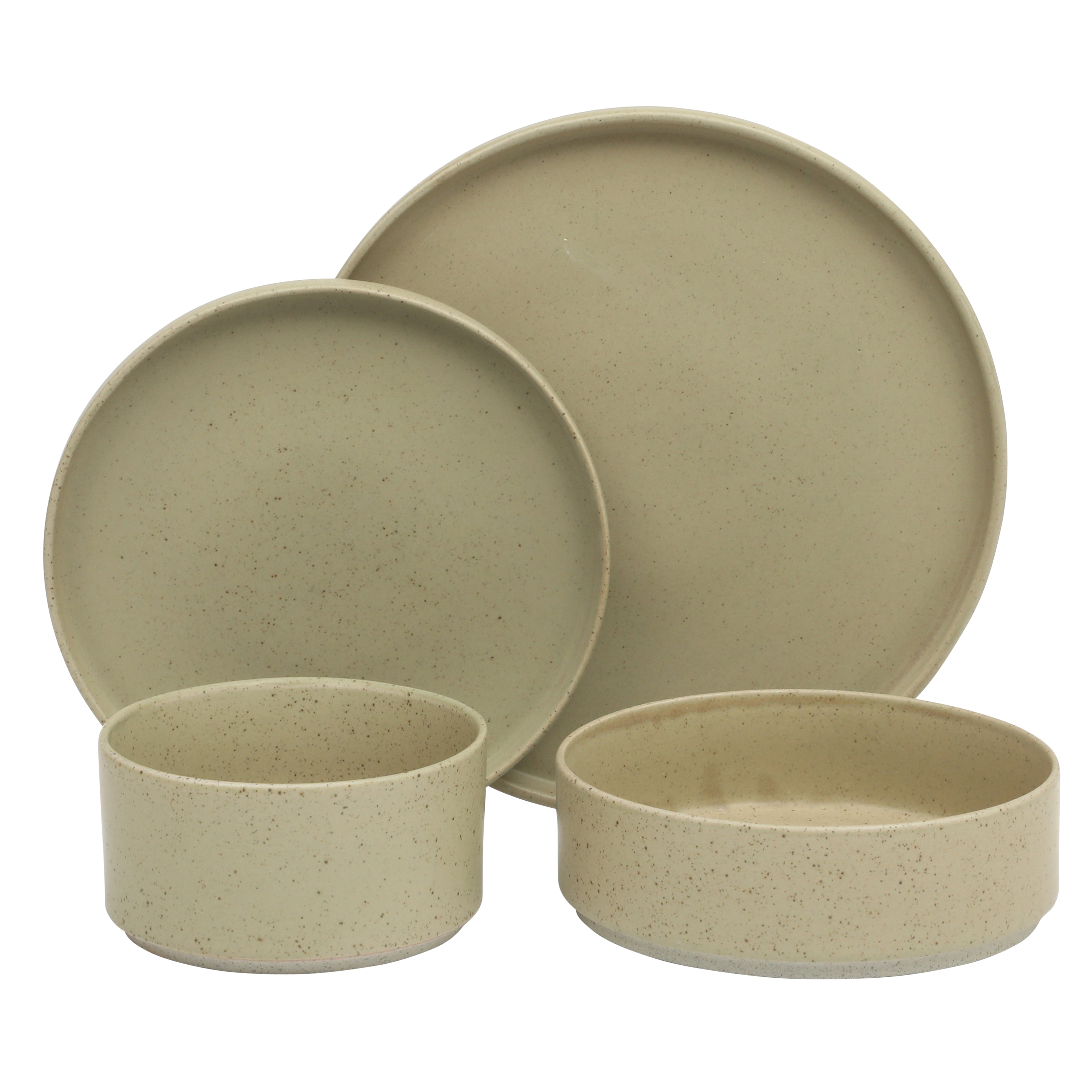 Gibson Elite Tatum Premium Porcelain Matte Reactive Glaze 16 Piece (Service for 4)  Plates and Bowls Stackable Dishes Ceramic Dinnerware Set
