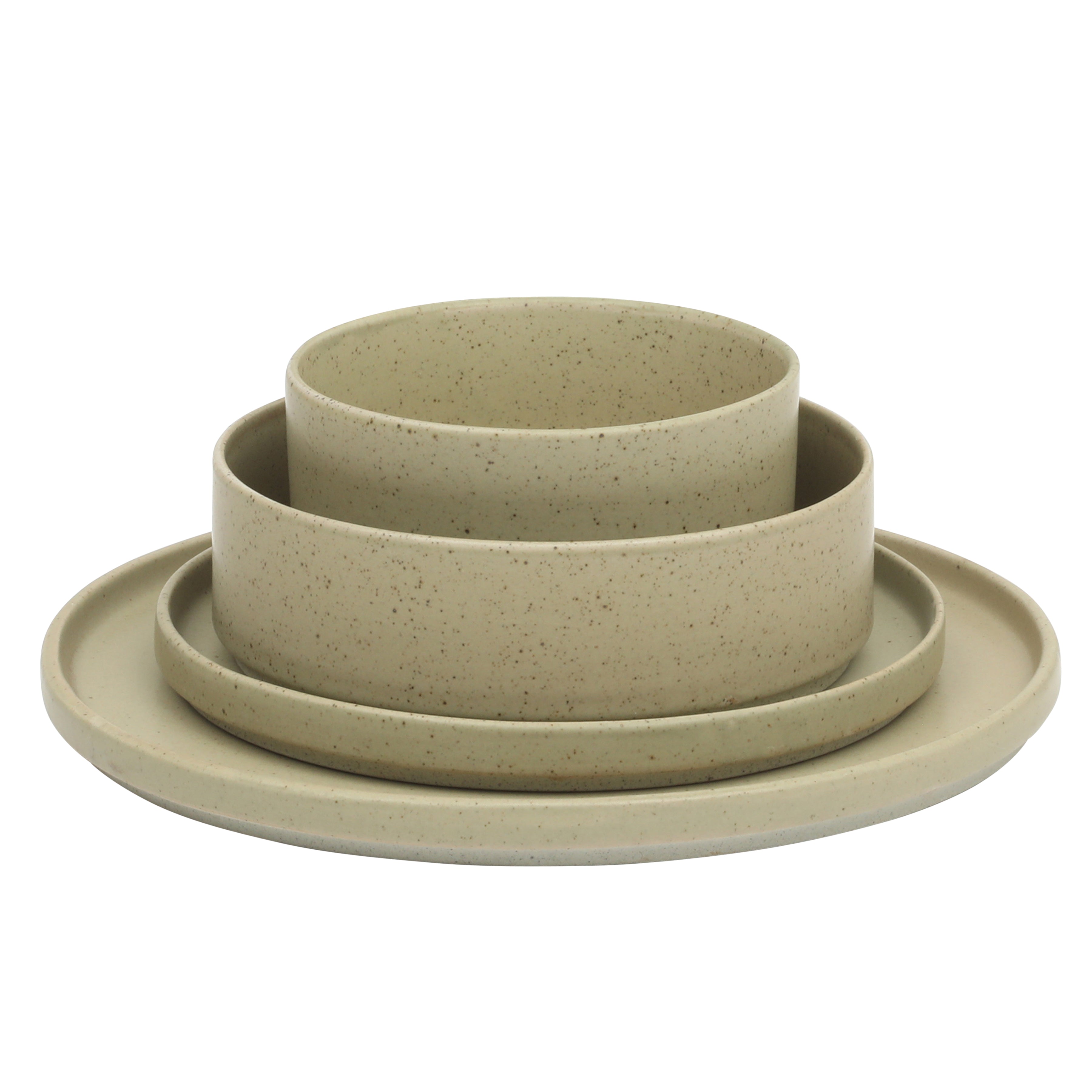 Gibson Elite Tatum Premium Porcelain Matte Reactive Glaze 16 Piece (Service for 4)  Plates and Bowls Stackable Dishes Ceramic Dinnerware Set