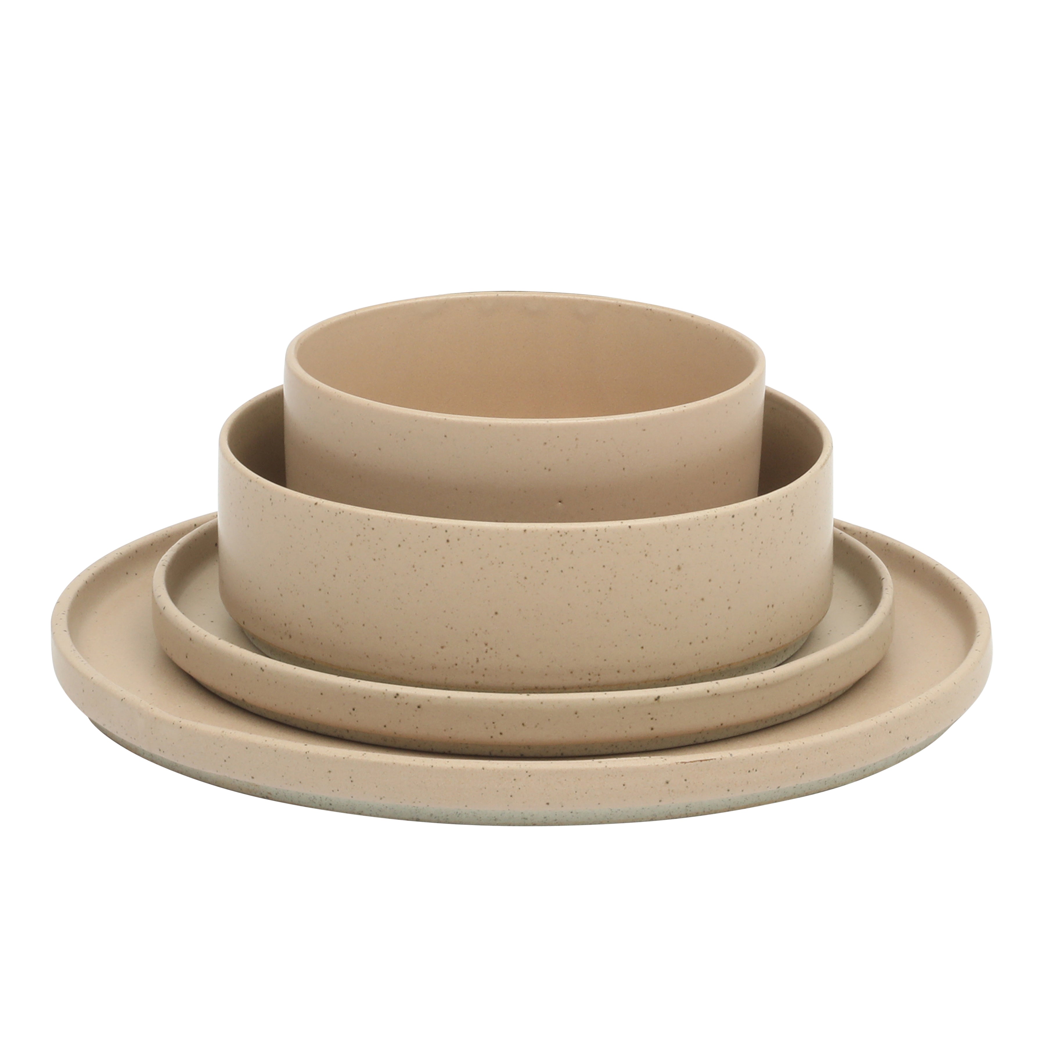 Gibson Elite Tatum Premium Porcelain Matte Reactive Glaze 16 Piece (Service for 4)  Plates and Bowls Stackable Dishes Ceramic Dinnerware Set