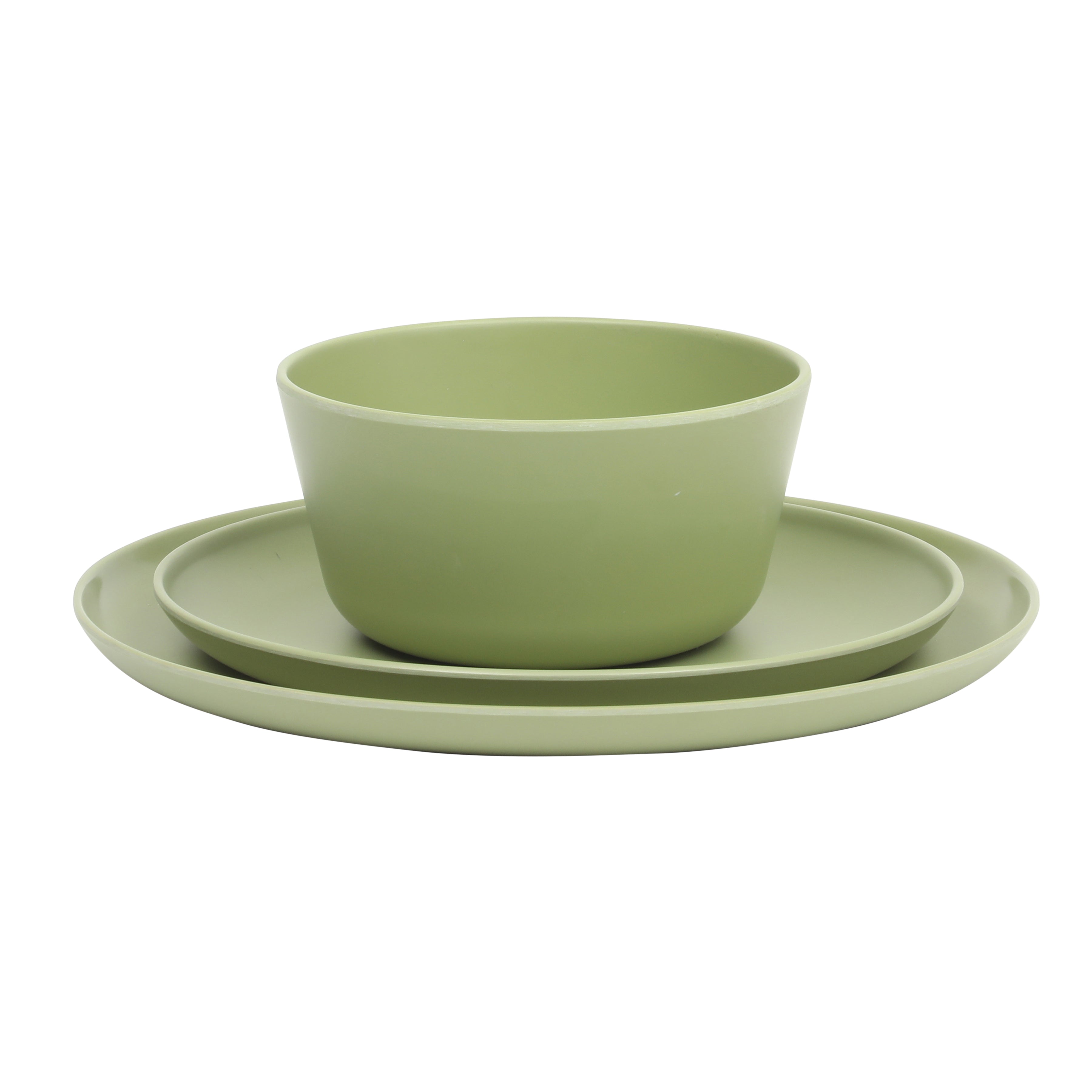 Gibson Home Fairhope 12 Piece Melamine Dinnerware Set - Matte Green