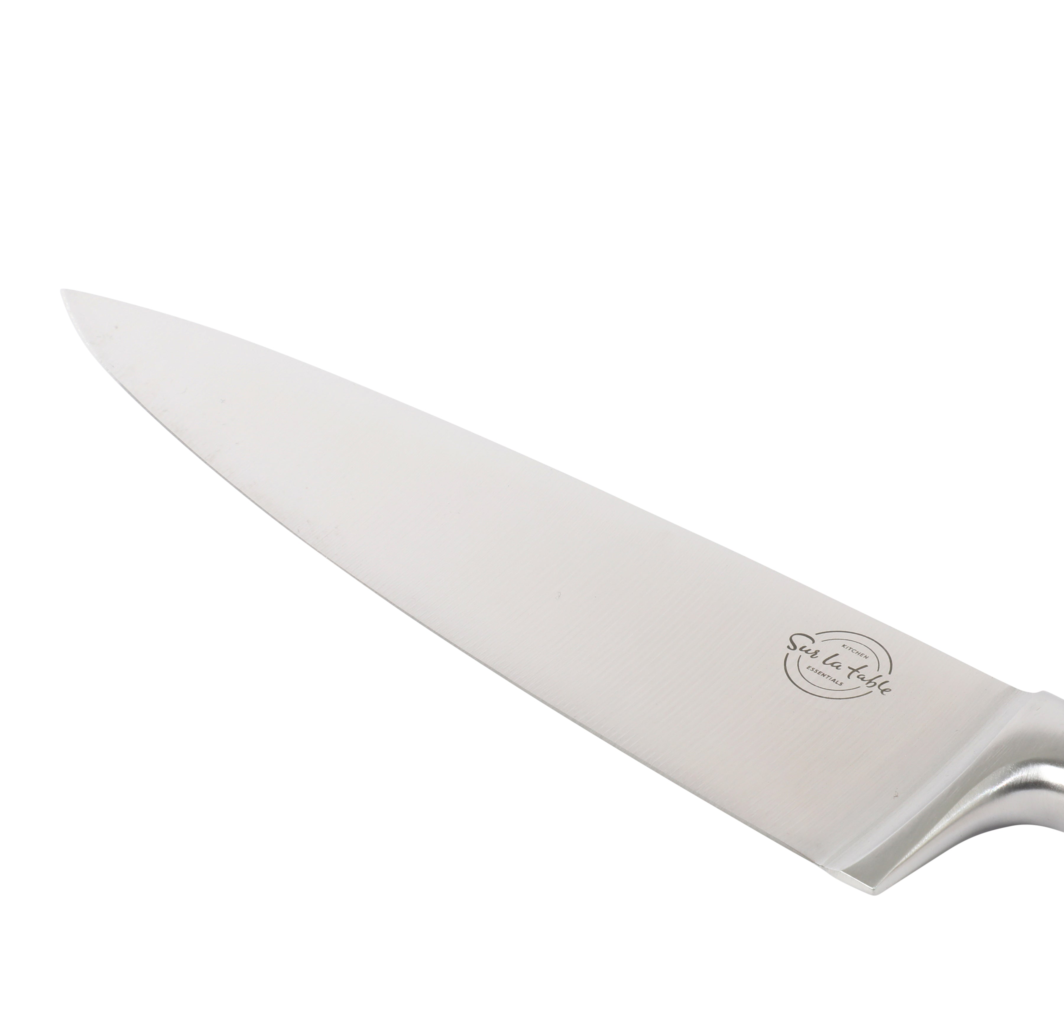 Sur La Table Kitchen Essential German Steel Chef’s Knife, 8-Inch Stainless Steel Blade – Professional Kitchen Knife with Forged Full Tang