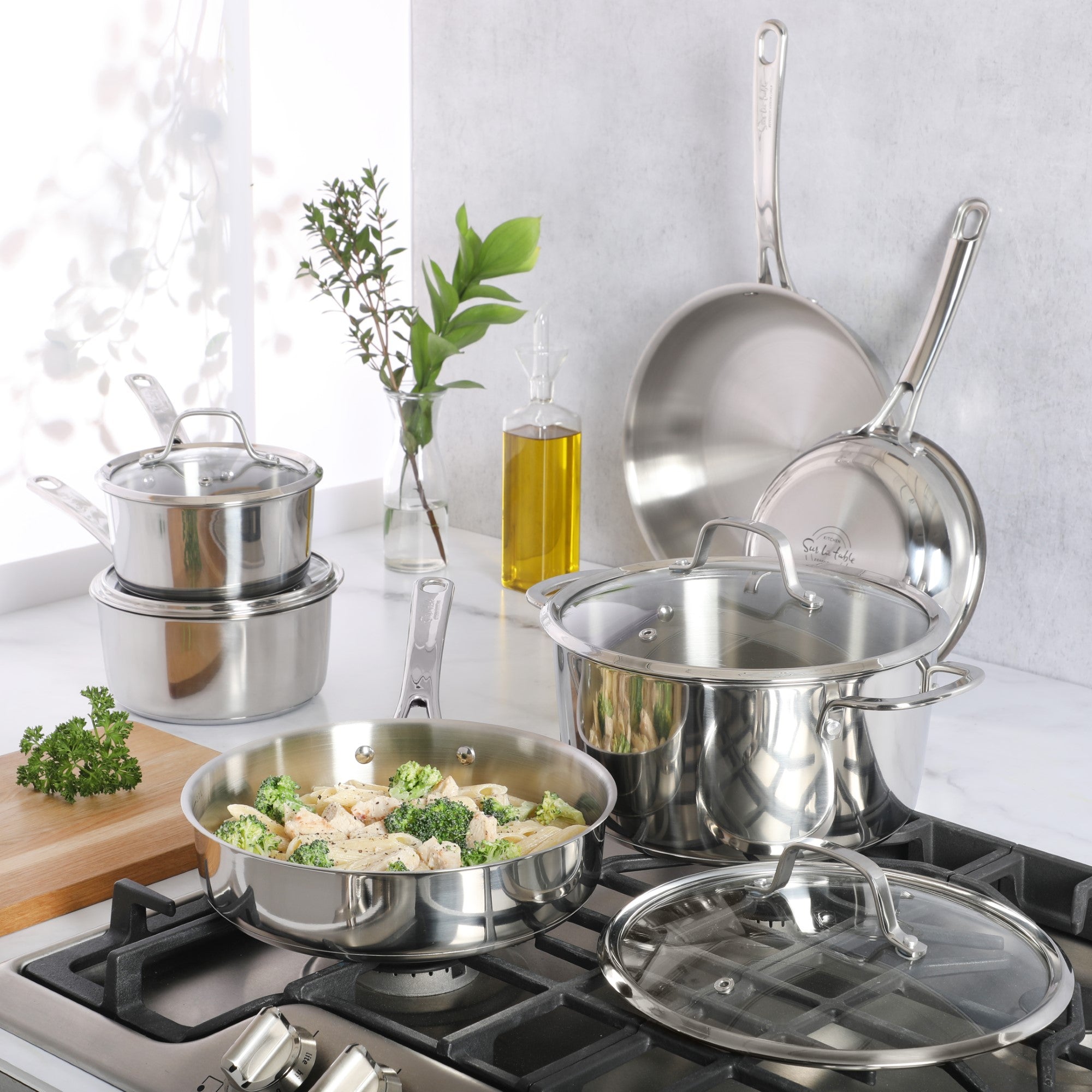 Sur La Table Kitchen Essentials 10 Piece Stainless Steel Non Toxic Pot