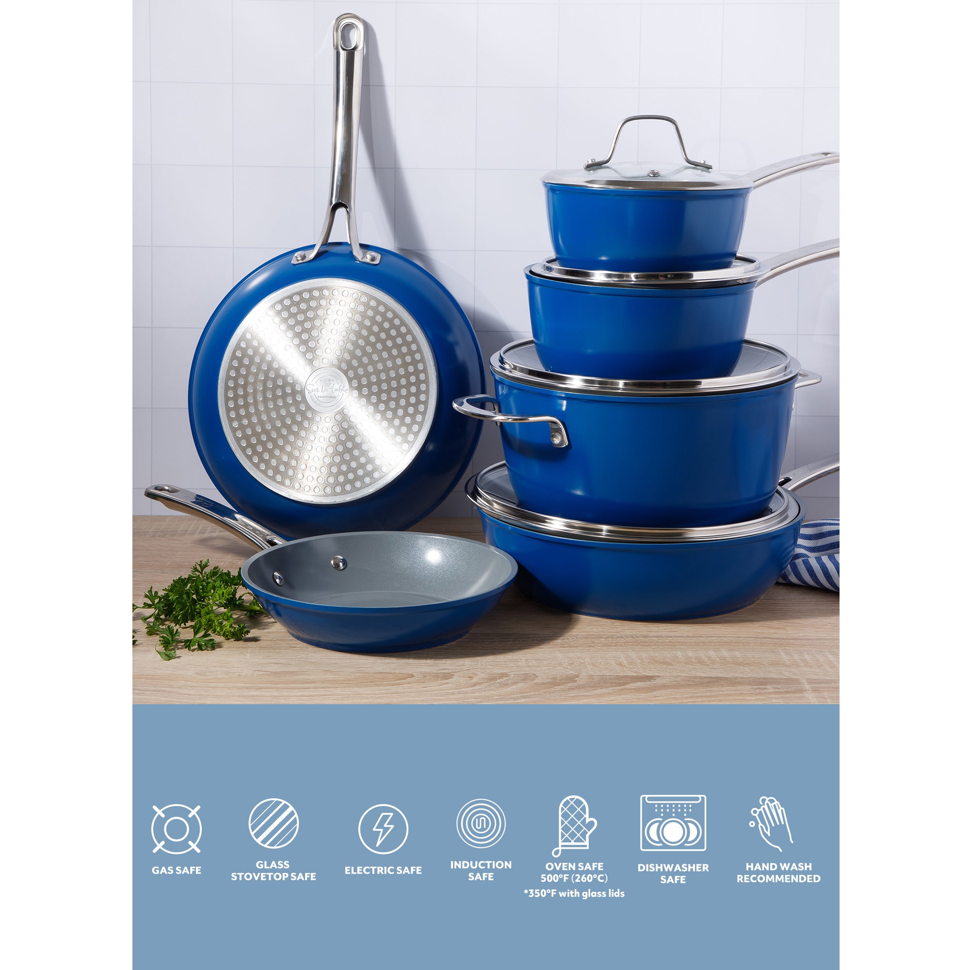 Sur La Table Kitchen Essentials Cool Commune Hard Anodized 10 Piece PF