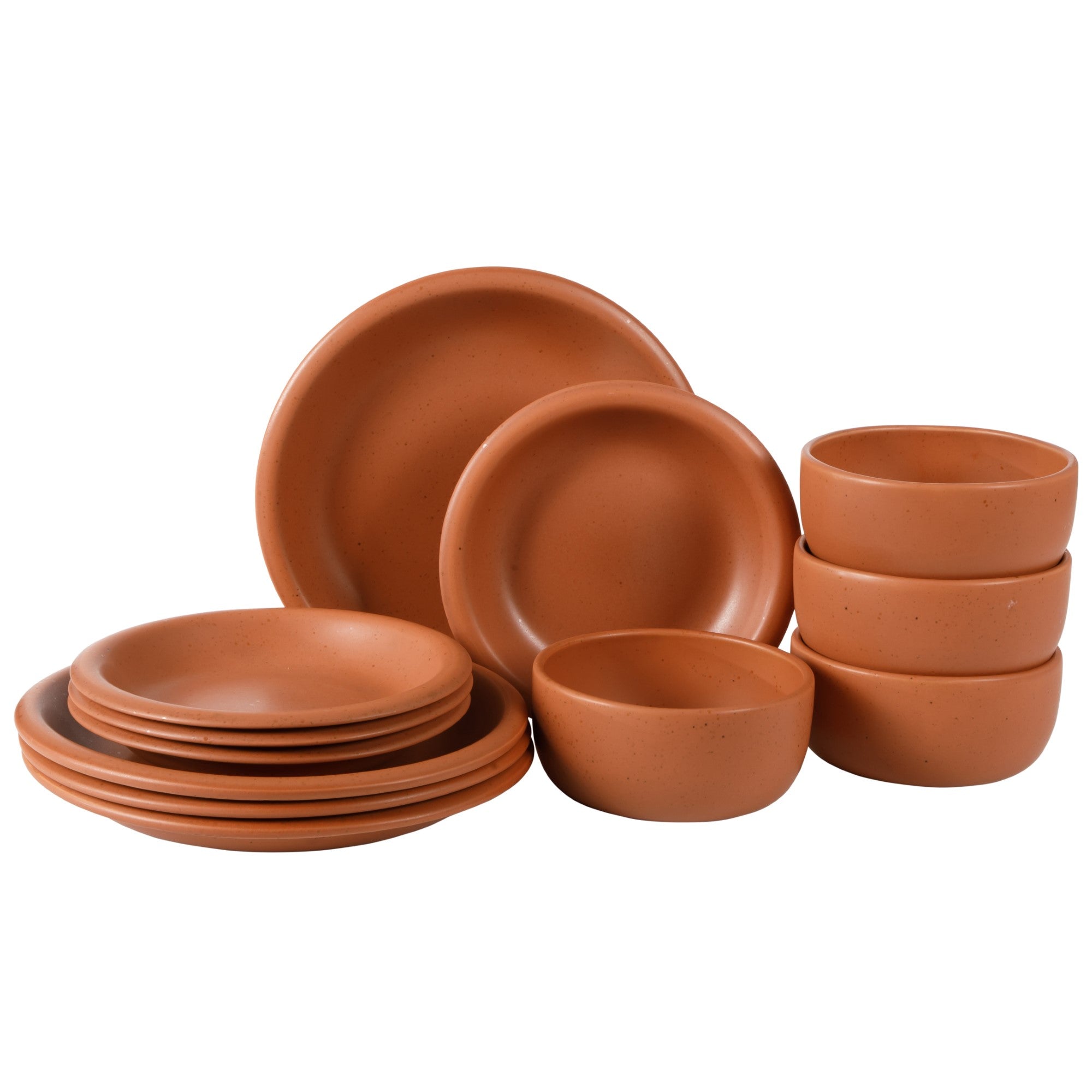 Bloomhouse Corsica Clay 12 Piece Stoneware Reactive Glaze Dinnerware Set