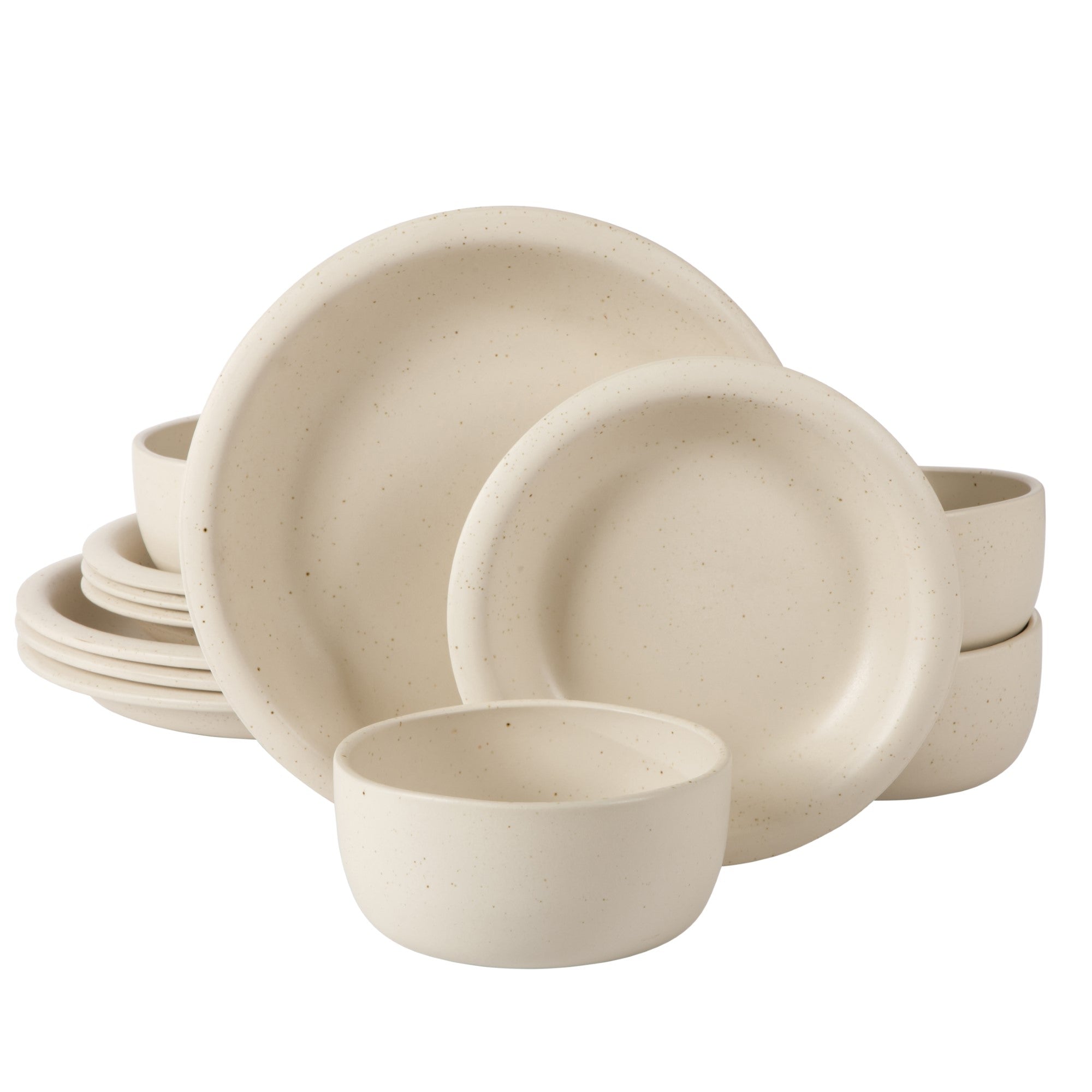 Bloomhouse Corsica Clay 12 Piece Stoneware Reactive Glaze Dinnerware Set